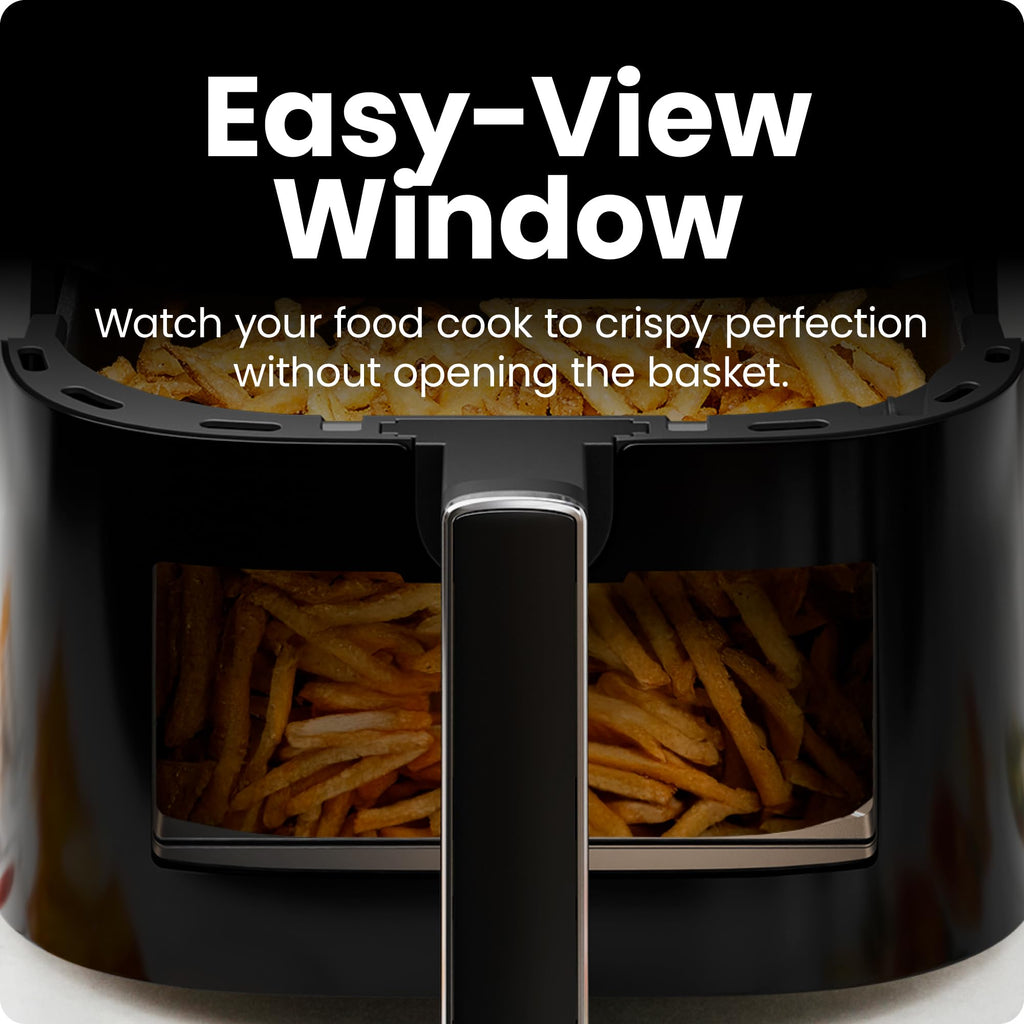 Chefman Air Fryer – 4 QT Compact Airfryer for Quick & Easy Meals, Features Hi-Fry Technology for Extra Crisp, Easy-View Window, Touch Controls with 4 Presets, Nonstick & Dishwasher Safe Basket - Black