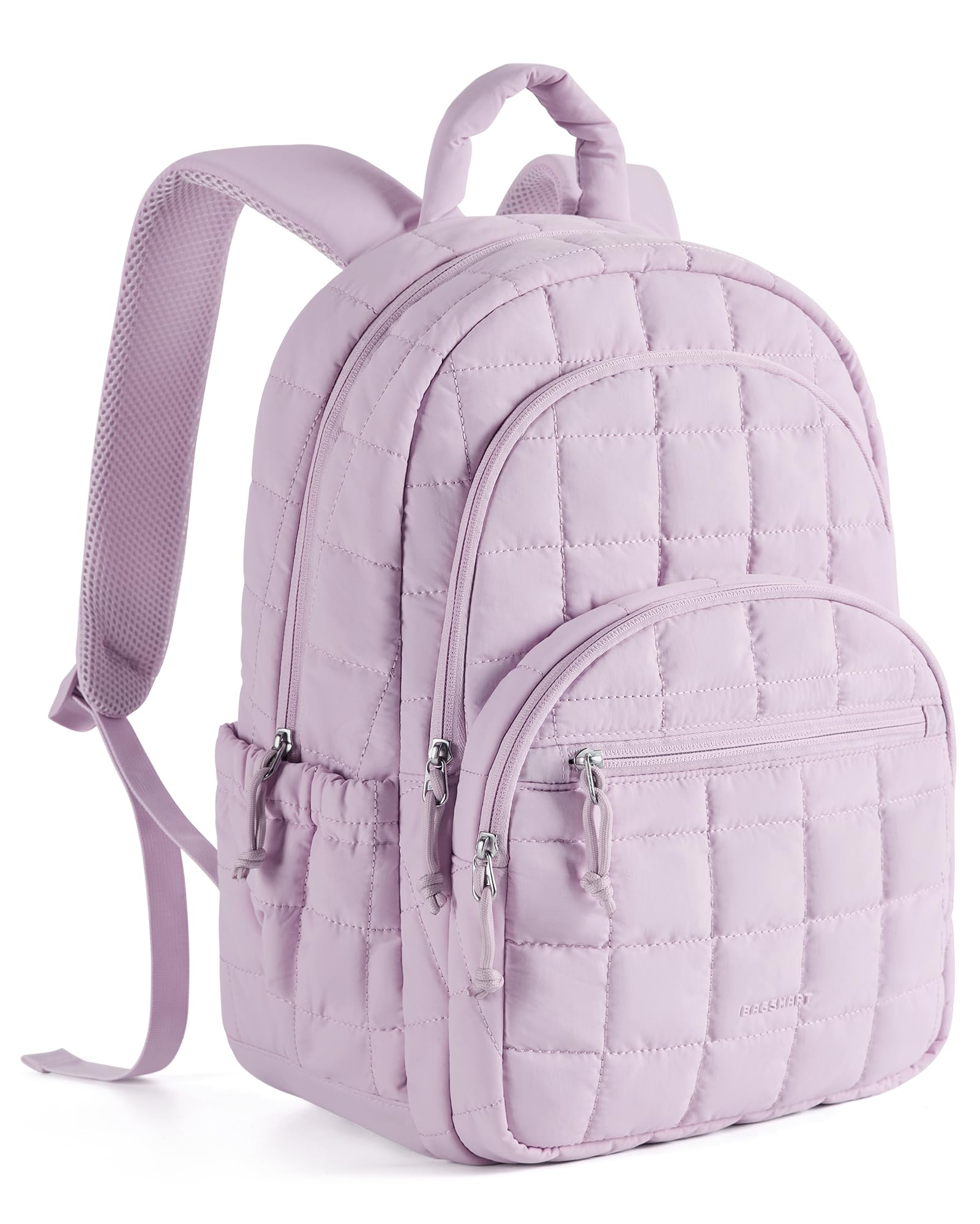 BAGSMART - Mochila de viaje para mujer, mochila universitaria para laptop de 15.6 pulgadas, color negro | Fits 15.6" Laptop, Personal Carry-on Size with Trolley Sleeve, Quilted Style for College Nurse Teacher, Water-Resistant