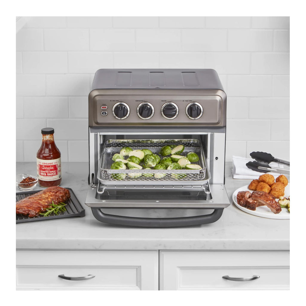 Cuisinart Air Fryer Toaster Oven, 1800W, 8-in-1 with Air Fry, Convection, Broil & Warm, 0.6 Cubic Feet, 60-Minute Timer, TOA-70NAS, Stainless Steel | 1800W power, 0.6 cu. ft. capacity, convection, broil and warm modes, 60-minute timer