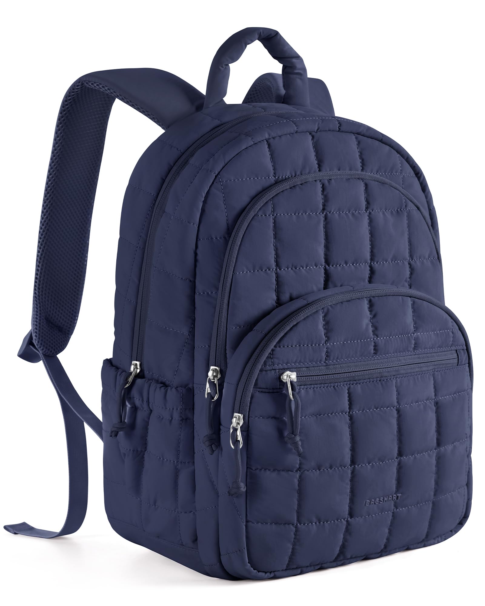 BAGSMART - Mochila de viaje para mujer, mochila universitaria para laptop de 15.6 pulgadas, color negro | Fits 15.6" Laptop, Personal Carry-on Size with Trolley Sleeve, Quilted Style for College Nurse Teacher, Water-Resistant