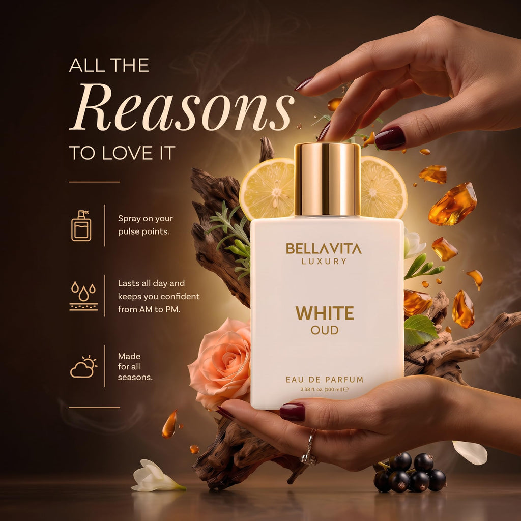 BellaVita Luxury Honey Oud Eau de Parfum (3.4 onzas líquidas) | Pachulí, vainilla, bergamota, floral y picante + fabricado con aceites esenciales limpios y veganos + libre de crueldad animal | | Perfume unisex con perfume Honey Oud de larga duración, perf