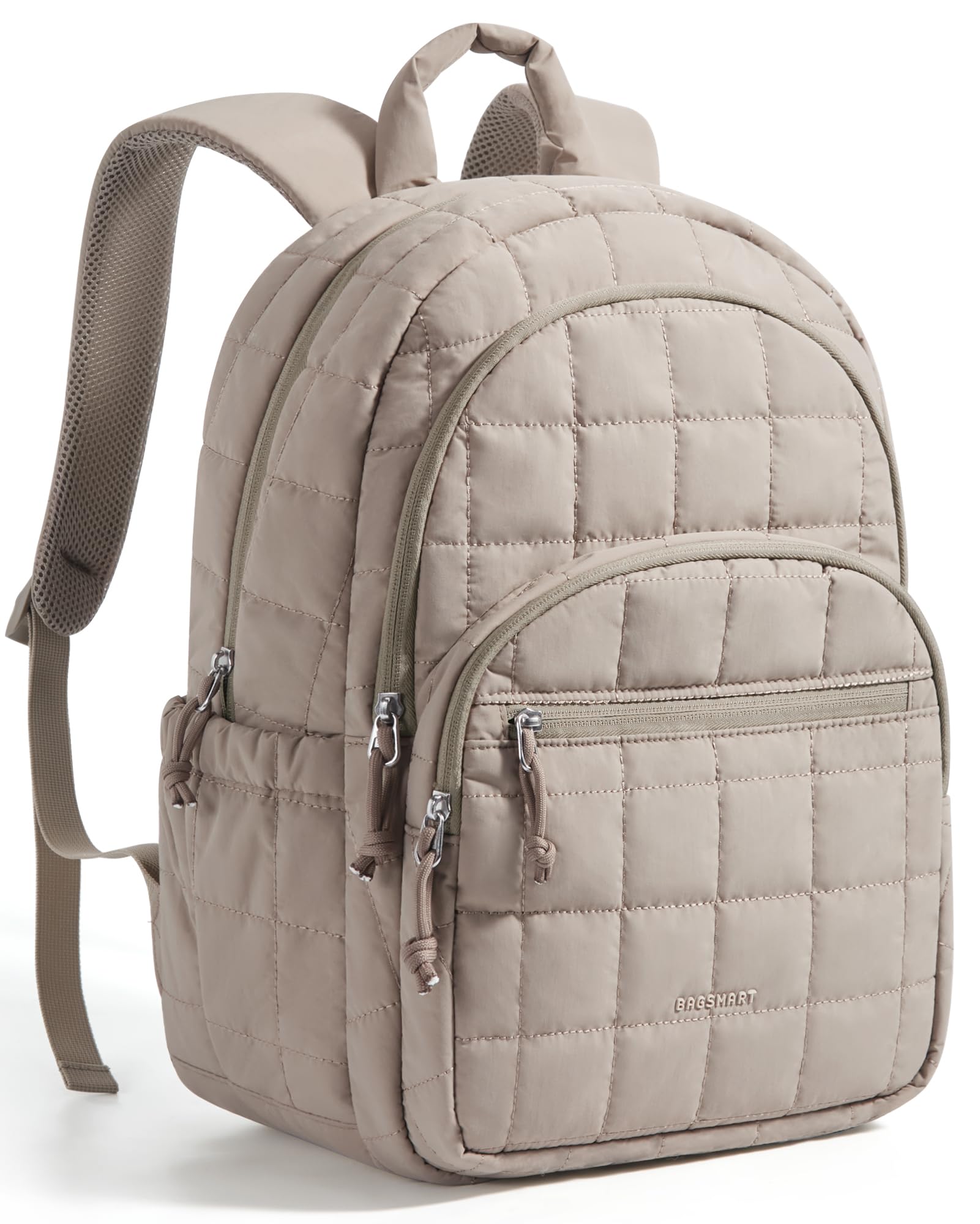 BAGSMART - Mochila de viaje para mujer, mochila universitaria para laptop de 15.6 pulgadas, color negro | Fits 15.6" Laptop, Personal Carry-on Size with Trolley Sleeve, Quilted Style for College Nurse Teacher, Water-Resistant