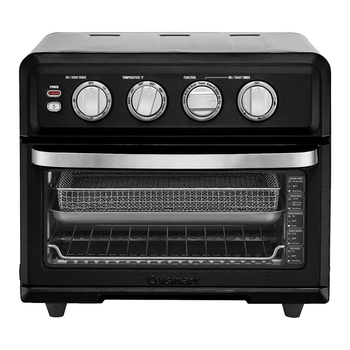Cuisinart Air Fryer Toaster Oven, 1800W, 8-in-1 with Air Fry, Convection, Broil & Warm, 0.6 Cubic Feet, 60-Minute Timer, TOA-70NAS, Stainless Steel | 1800W power, 0.6 cu. ft. capacity, convection, broil and warm modes, 60-minute timer