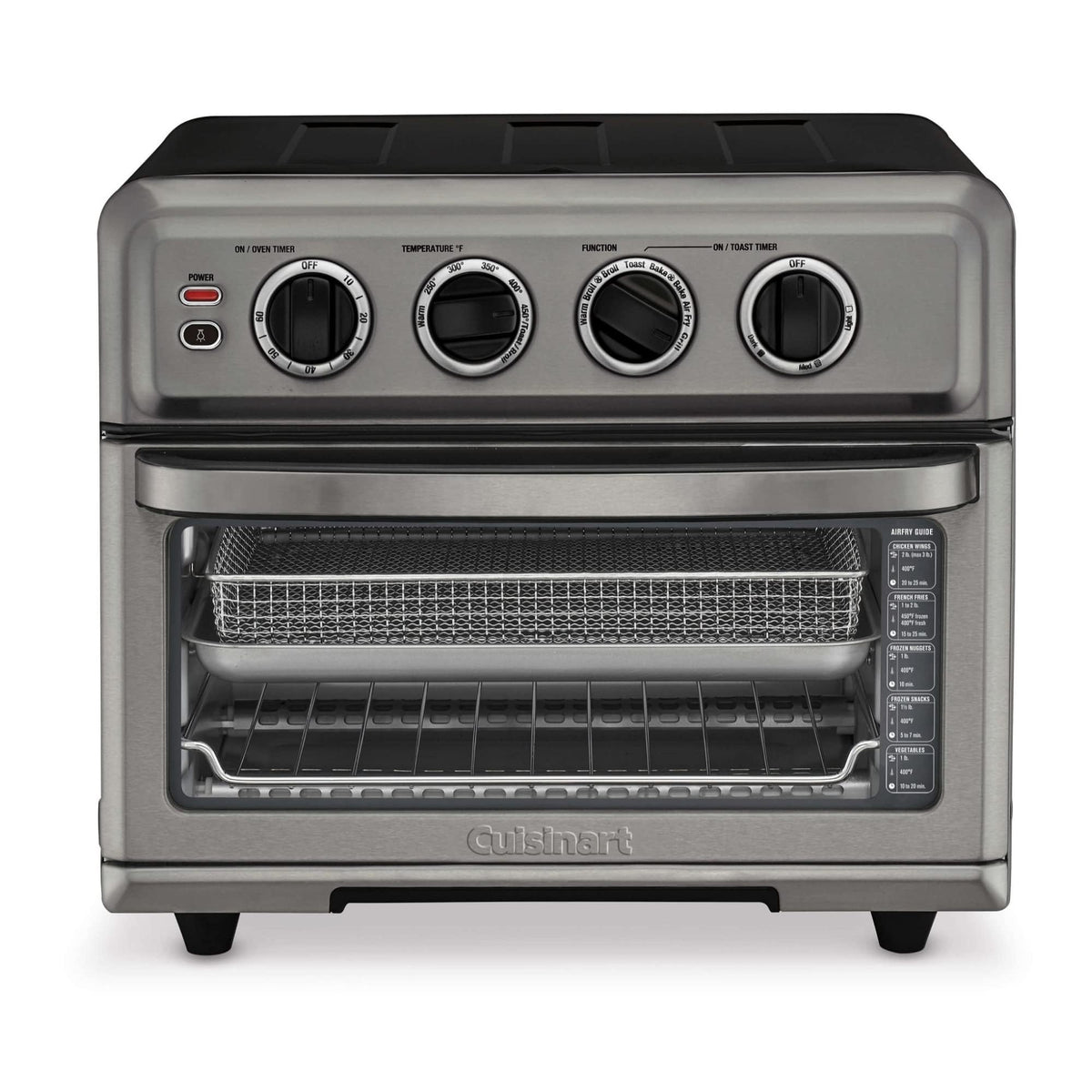 Cuisinart Air Fryer Toaster Oven, 1800W, 8-in-1 with Air Fry, Convection, Broil & Warm, 0.6 Cubic Feet, 60-Minute Timer, TOA-70NAS, Stainless Steel | 1800W power, 0.6 cu. ft. capacity, convection, broil and warm modes, 60-minute timer