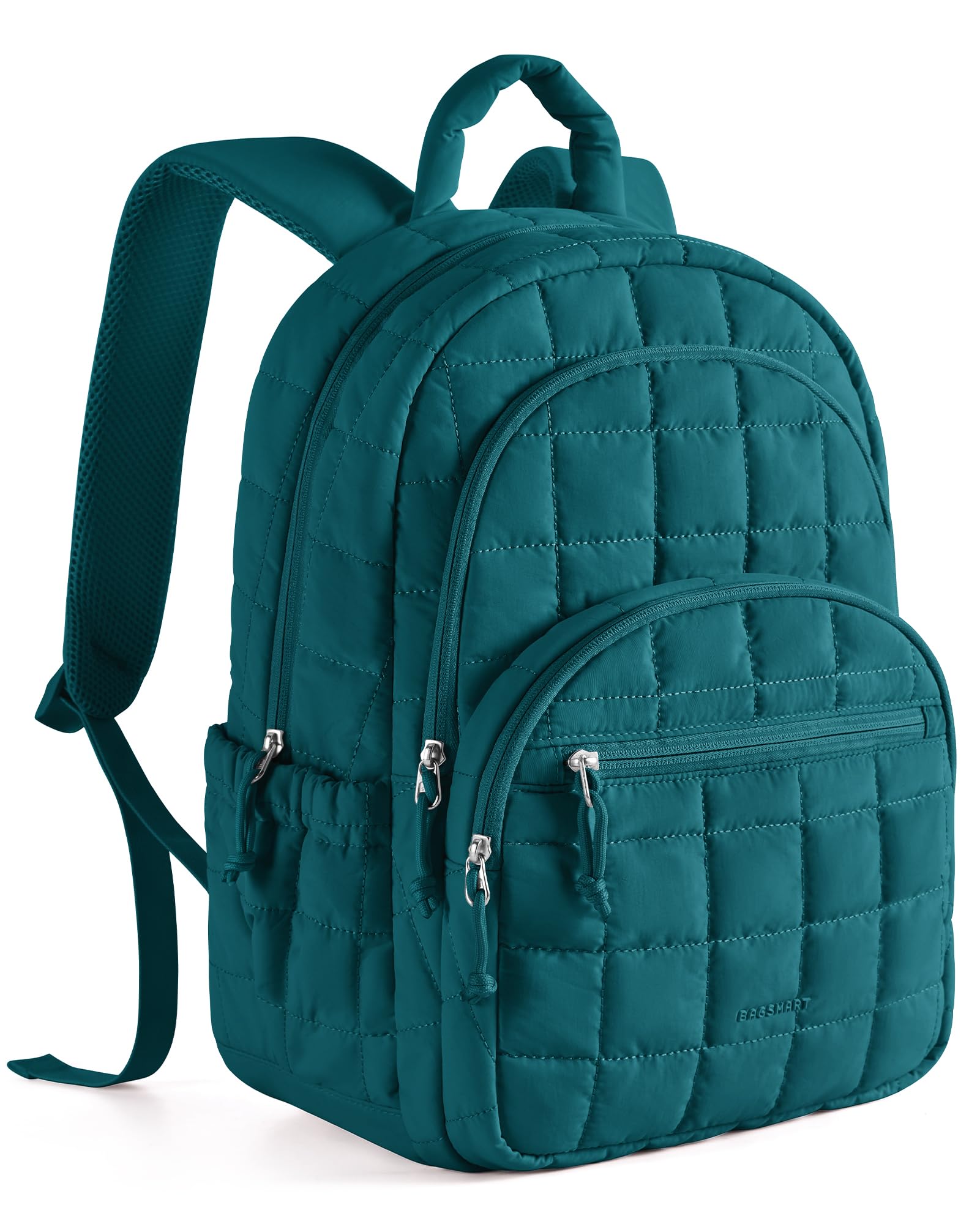 BAGSMART - Mochila de viaje para mujer, mochila universitaria para laptop de 15.6 pulgadas, color negro | Fits 15.6" Laptop, Personal Carry-on Size with Trolley Sleeve, Quilted Style for College Nurse Teacher, Water-Resistant