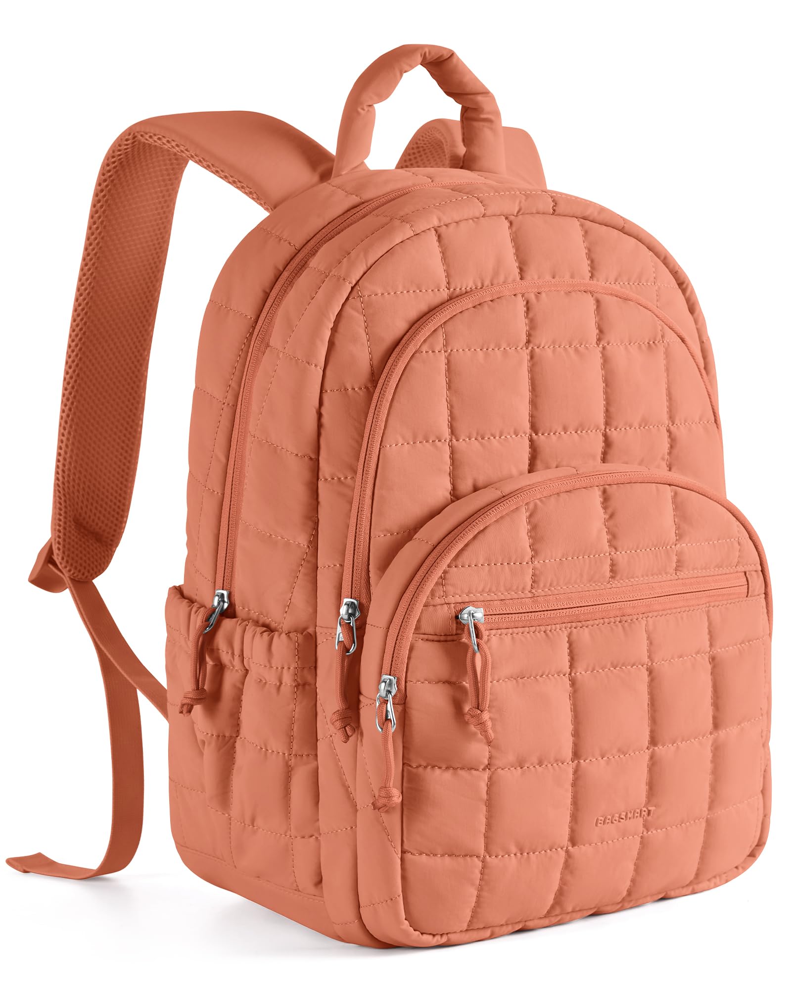 BAGSMART - Mochila de viaje para mujer, mochila universitaria para laptop de 15.6 pulgadas, color negro | Fits 15.6" Laptop, Personal Carry-on Size with Trolley Sleeve, Quilted Style for College Nurse Teacher, Water-Resistant