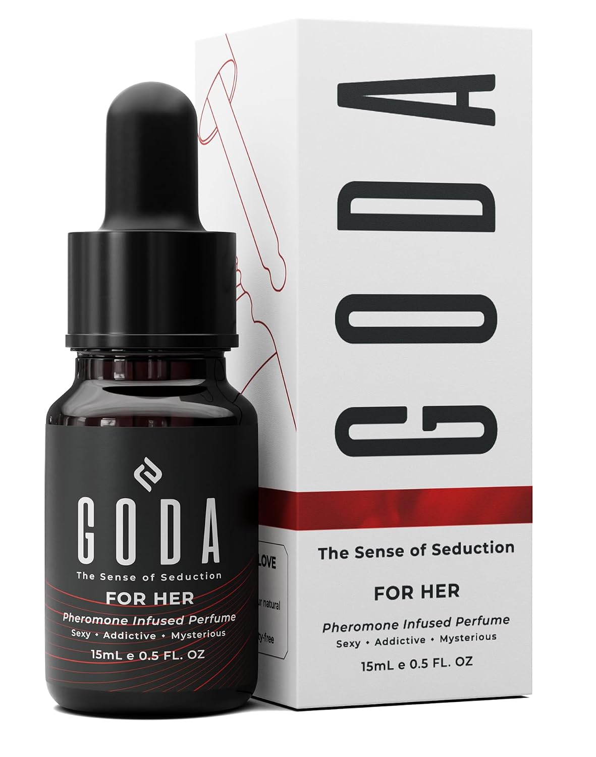 GODA Perfume de feromonas para mujer – The Original – Fragancias de larga duración con jazmín y rosa, vegano y libre de crueldad – 0.5 fl oz/0.50 fl. oz
