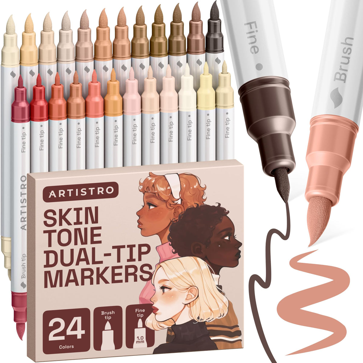 ARTISTRO 36 rotuladores de pintura acrílica de doble punta para dibujo | For Fabric, Rock, Glass, Wood, & Molds, Arts & Crafts Gift for Adults, Teens, & Kids, Classroom Must Haves & School Supplies