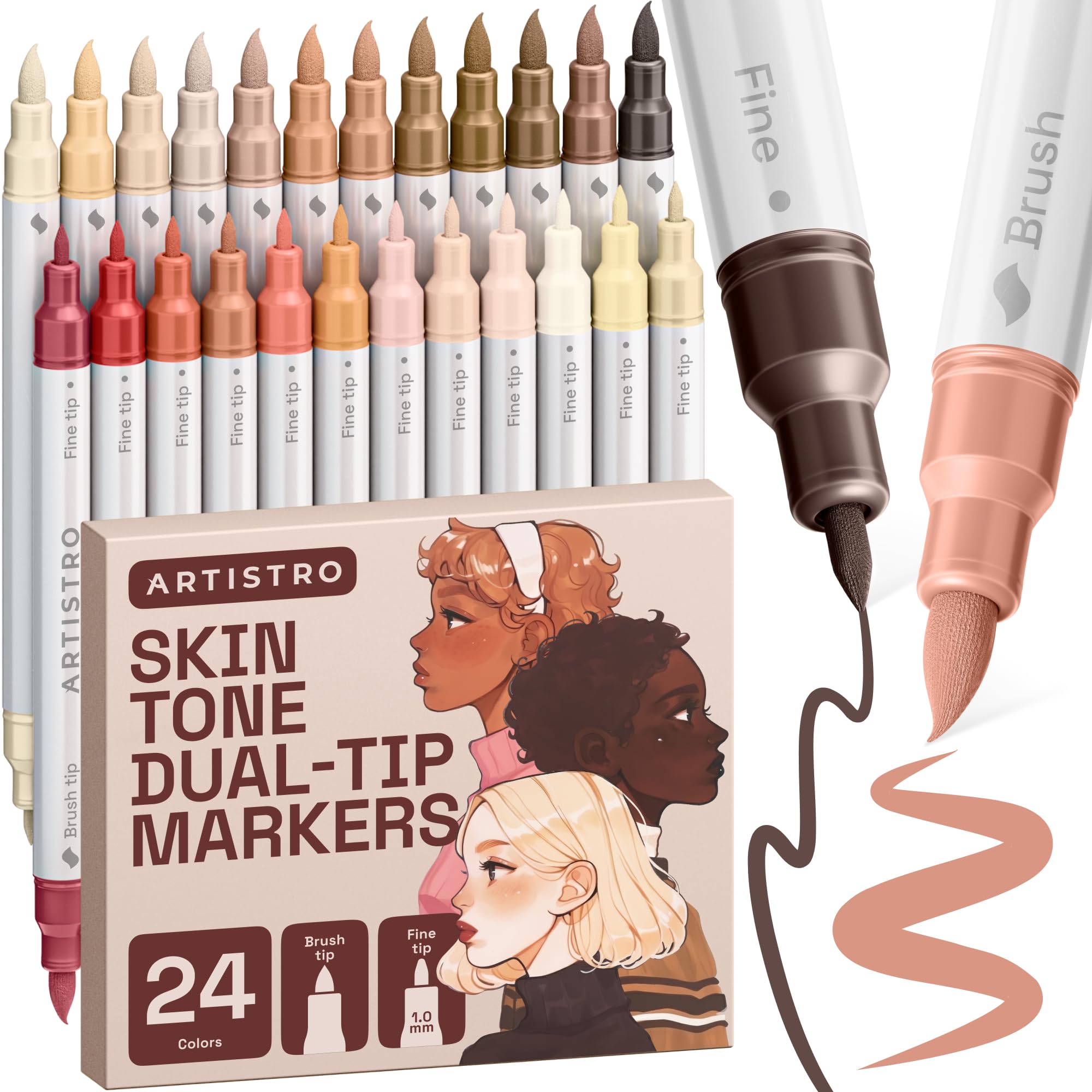ARTISTRO 36 rotuladores de pintura acrílica de doble punta para dibujo | For Fabric, Rock, Glass, Wood, & Molds, Arts & Crafts Gift for Adults, Teens, & Kids, Classroom Must Haves & School Supplies