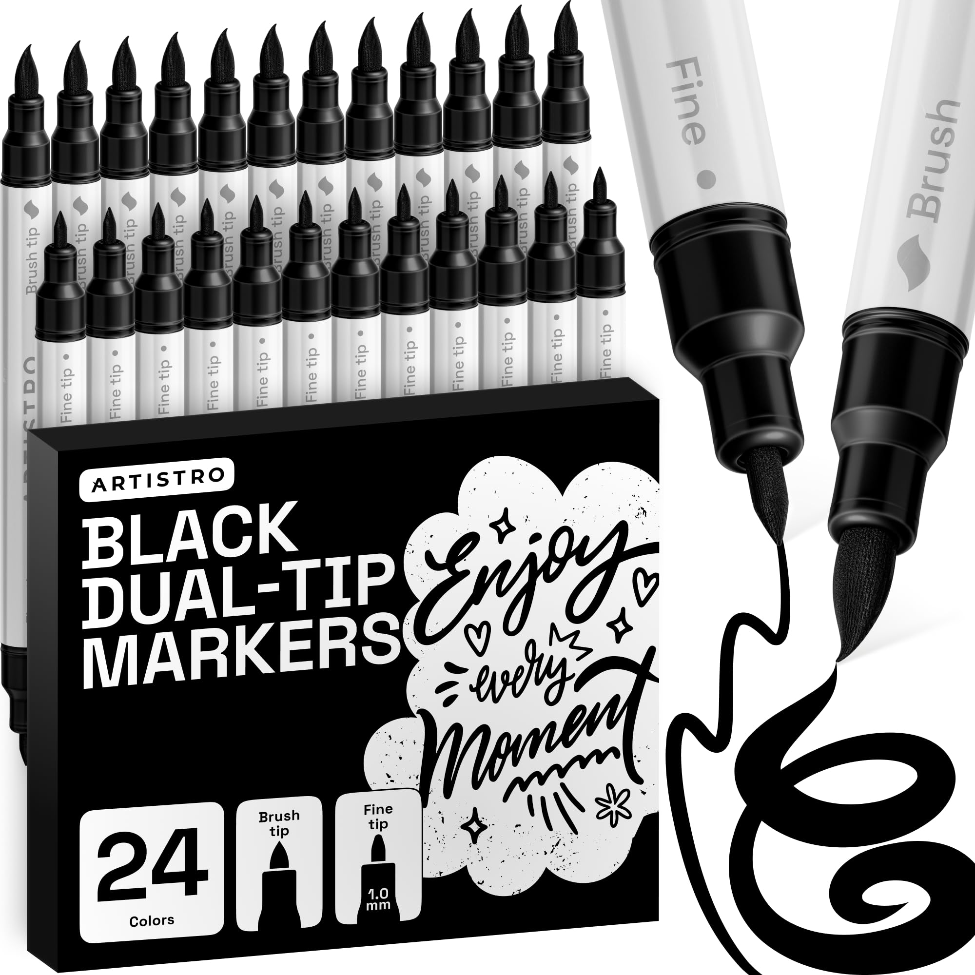 ARTISTRO 36 rotuladores de pintura acrílica de doble punta para dibujo | For Fabric, Rock, Glass, Wood, & Molds, Arts & Crafts Gift for Adults, Teens, & Kids, Classroom Must Haves & School Supplies