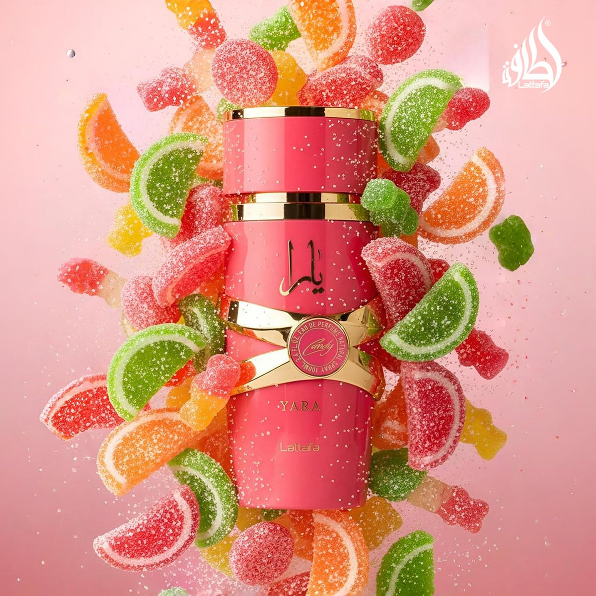 Lattafa Yara Candy - Vainilla, Frutal, Cítrico, Floral - Eau de Parfum Fragancia de Larga Duración para Mujeres, 3.40 Onzas / 100 ml