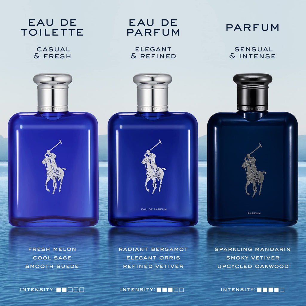 Ralph Lauren - Polo Blue - Parfum - Colonia Hombre - Acuático y Fresco - Con Cítricos, Roble y Vetiver - Fragancia Intensa | Fragrance with Fresh Melon, Cool Sage & Smooth Suede - Long Lasting - Classic Mens Scent Perfect for Everyday Wear