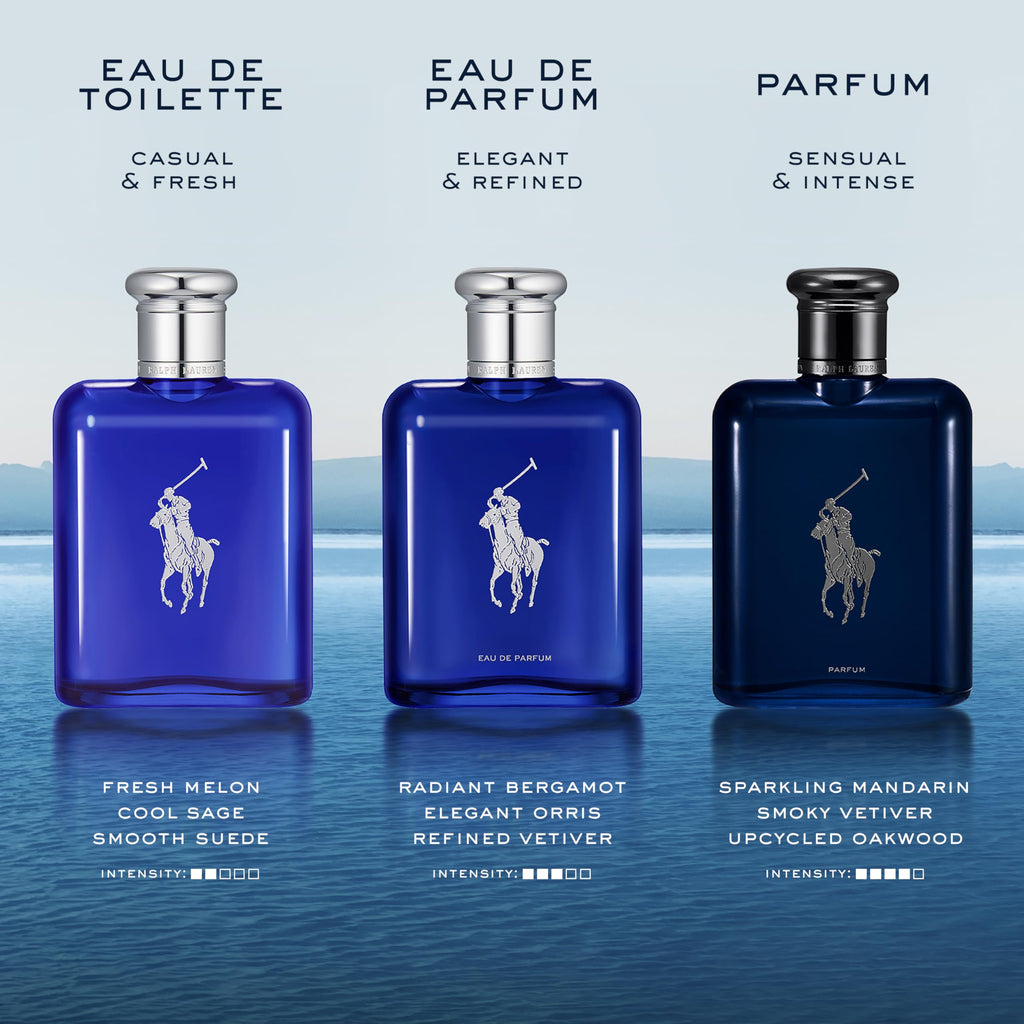 Ralph Lauren - Polo Blue - Parfum - Colonia Hombre - Acuático y Fresco - Con Cítricos, Roble y Vetiver - Fragancia Intensa | Fragrance with Fresh Melon, Cool Sage & Smooth Suede - Long Lasting - Classic Mens Scent Perfect for Everyday Wear