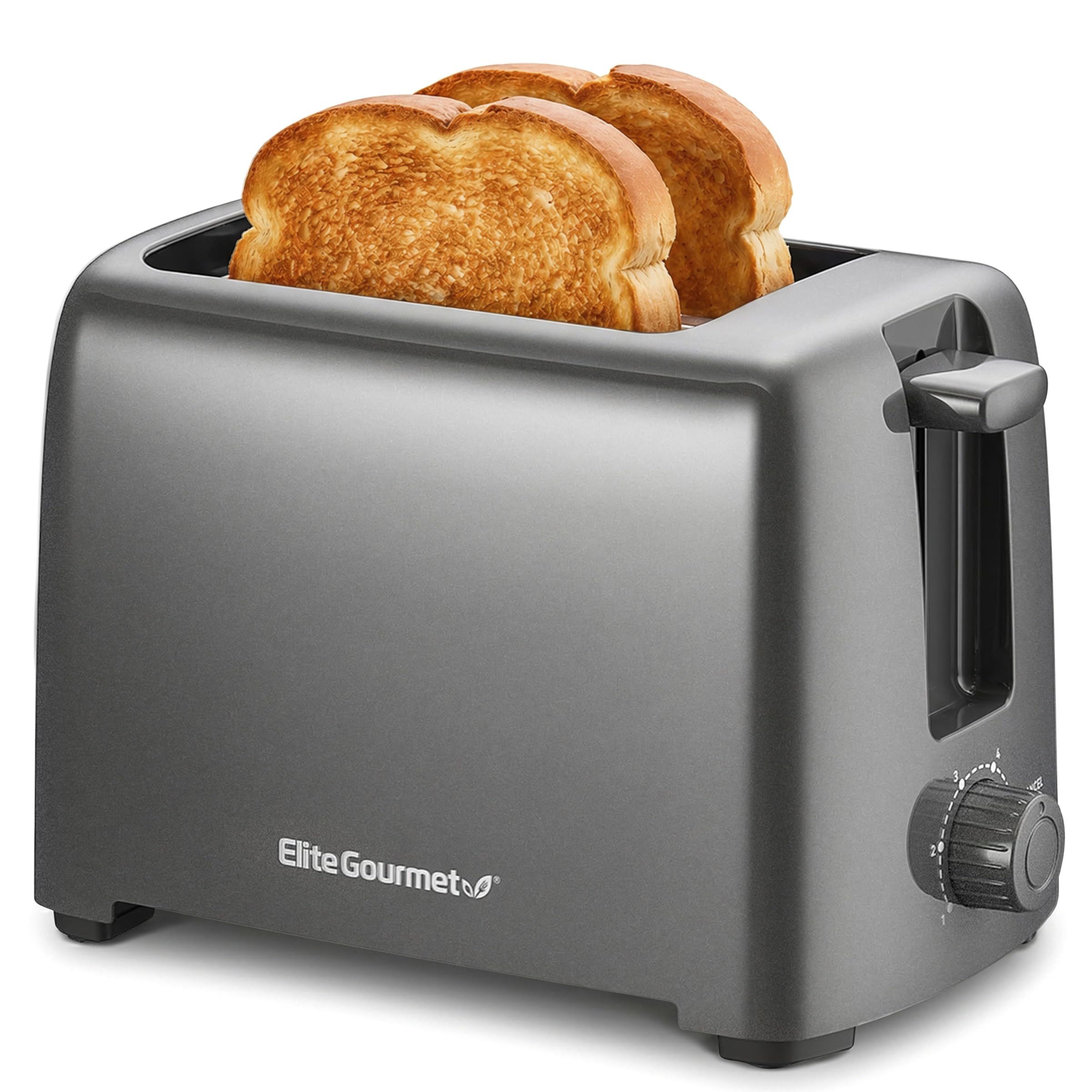 Elite Gourmet ECT1027B - Tostadora Cool Touch con 6 ajustes de temperatura y ranuras extra anchas de 1.25 pulgadas para bagels, gofres, panes especiales, hojaldre, aperitivos, certificado ETL, 2 | 6 niveles de dorado, se adapta a bagels y pan grueso, func