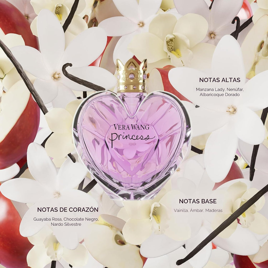 Vera Wang Princess Eau de Toilette 100 ml (Paquete de 1), Notas de Manzana, Guayaba y Vainilla, Fragancia para Mujer, de Larga Duración, Fragancia para Todos los Días, Tamaño de Viaje | Notas de manzana, quava y vainilla, de larga duración, fragancia diar