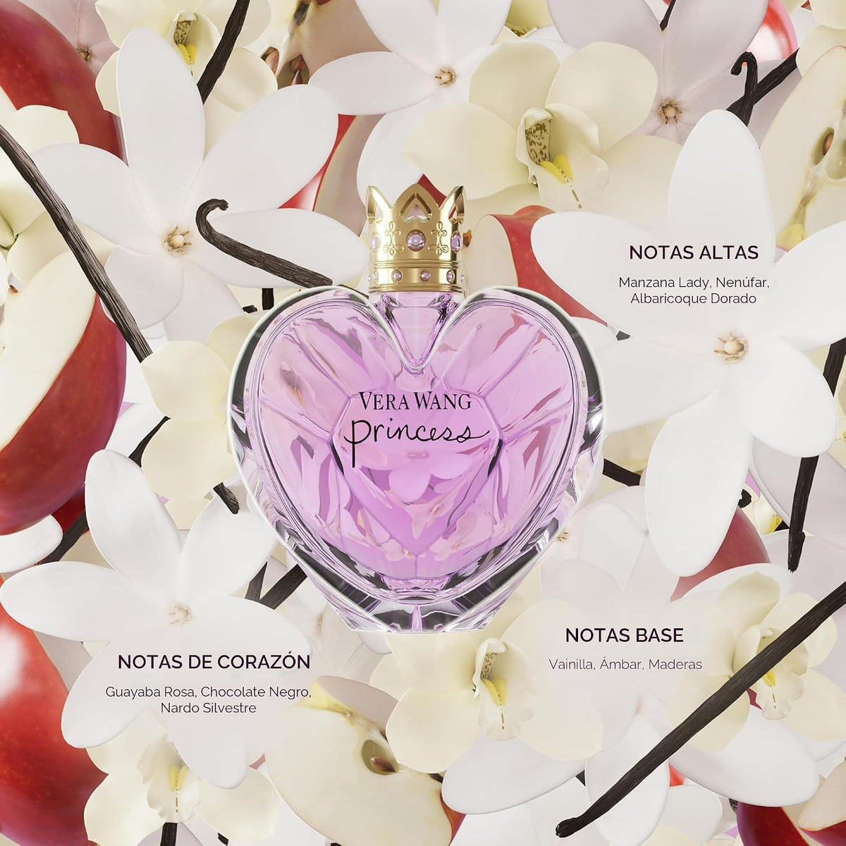 Vera Wang Princess Eau de Toilette 100 ml (Paquete de 1), Notas de Manzana, Guayaba y Vainilla, Fragancia para Mujer, de Larga Duración, Fragancia para Todos los Días, Tamaño de Viaje | Notas de manzana, quava y vainilla, de larga duración, fragancia diar