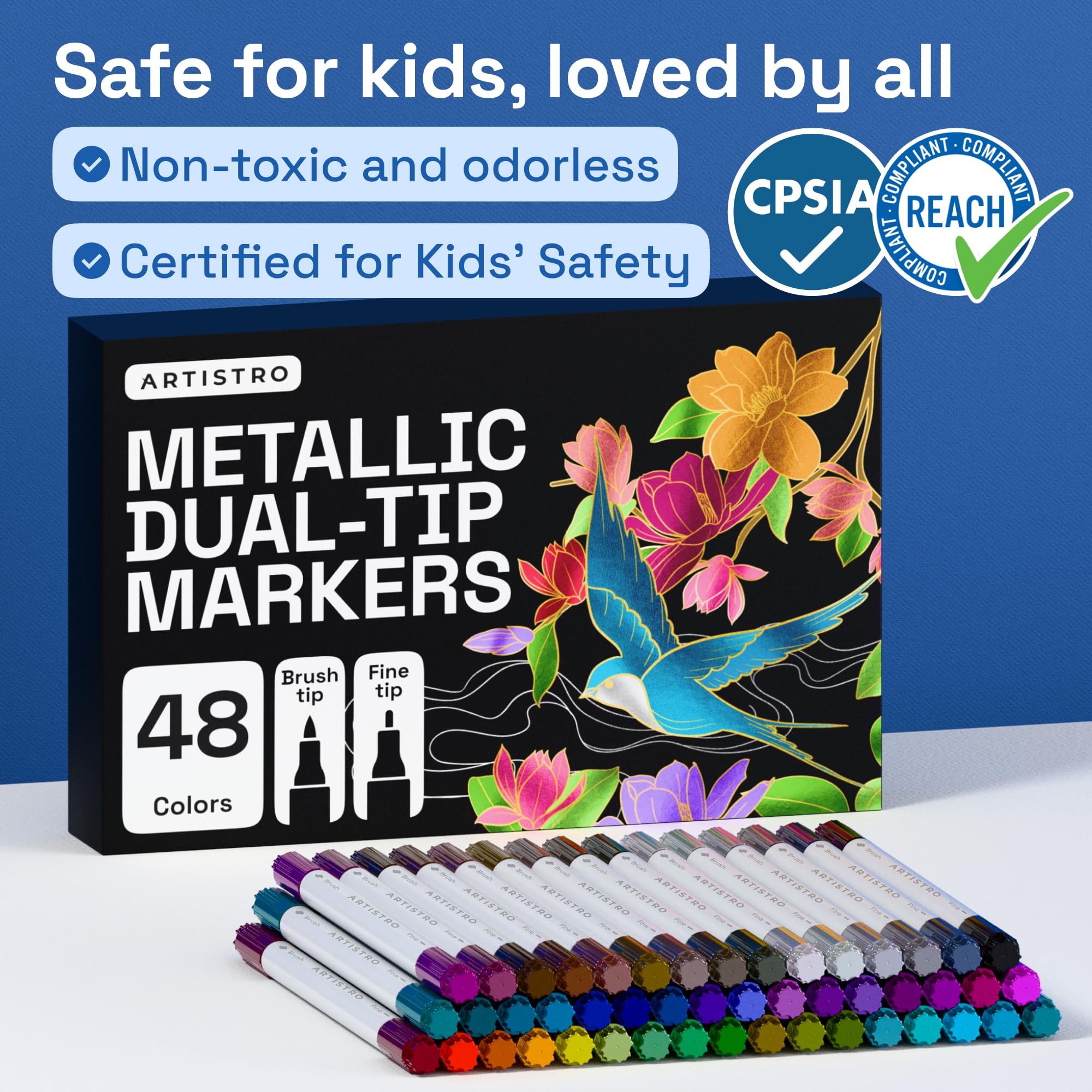 ARTISTRO 36 rotuladores de pintura acrílica de doble punta para dibujo | For Fabric, Rock, Glass, Wood, & Molds, Arts & Crafts Gift for Adults, Teens, & Kids, Classroom Must Haves & School Supplies