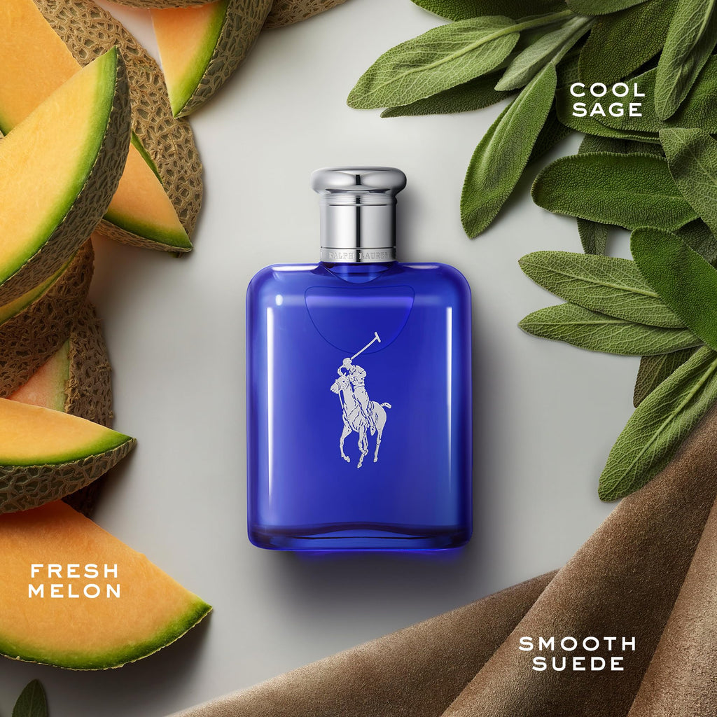 Ralph Lauren - Polo Blue - Parfum - Colonia Hombre - Acuático y Fresco - Con Cítricos, Roble y Vetiver - Fragancia Intensa | Fragrance with Fresh Melon, Cool Sage & Smooth Suede - Long Lasting - Classic Mens Scent Perfect for Everyday Wear