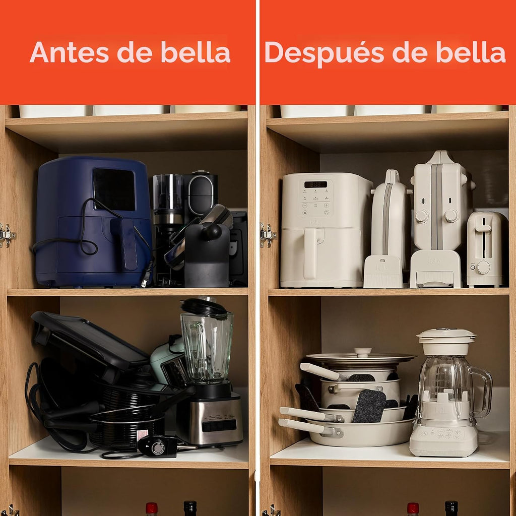 bella Tostadora delgada de 2 rebanadas, utensilios de cocina Fits-anywhere™, control de tostado de 6 ajustes con botones de recalentamiento y cancelación, se adapta a pan de masa madre, ranura de 10