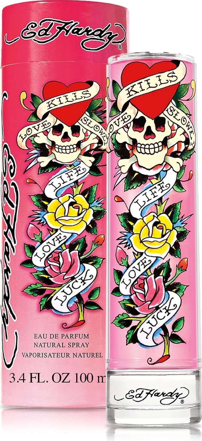 Christian Audigier Ed Hardy - Perfume para mujer, 3.4 fl. oz. EDP Spray | Eau de Parfum para mujer. Perfume con cálidas notas ámbar y un aroma duradero.