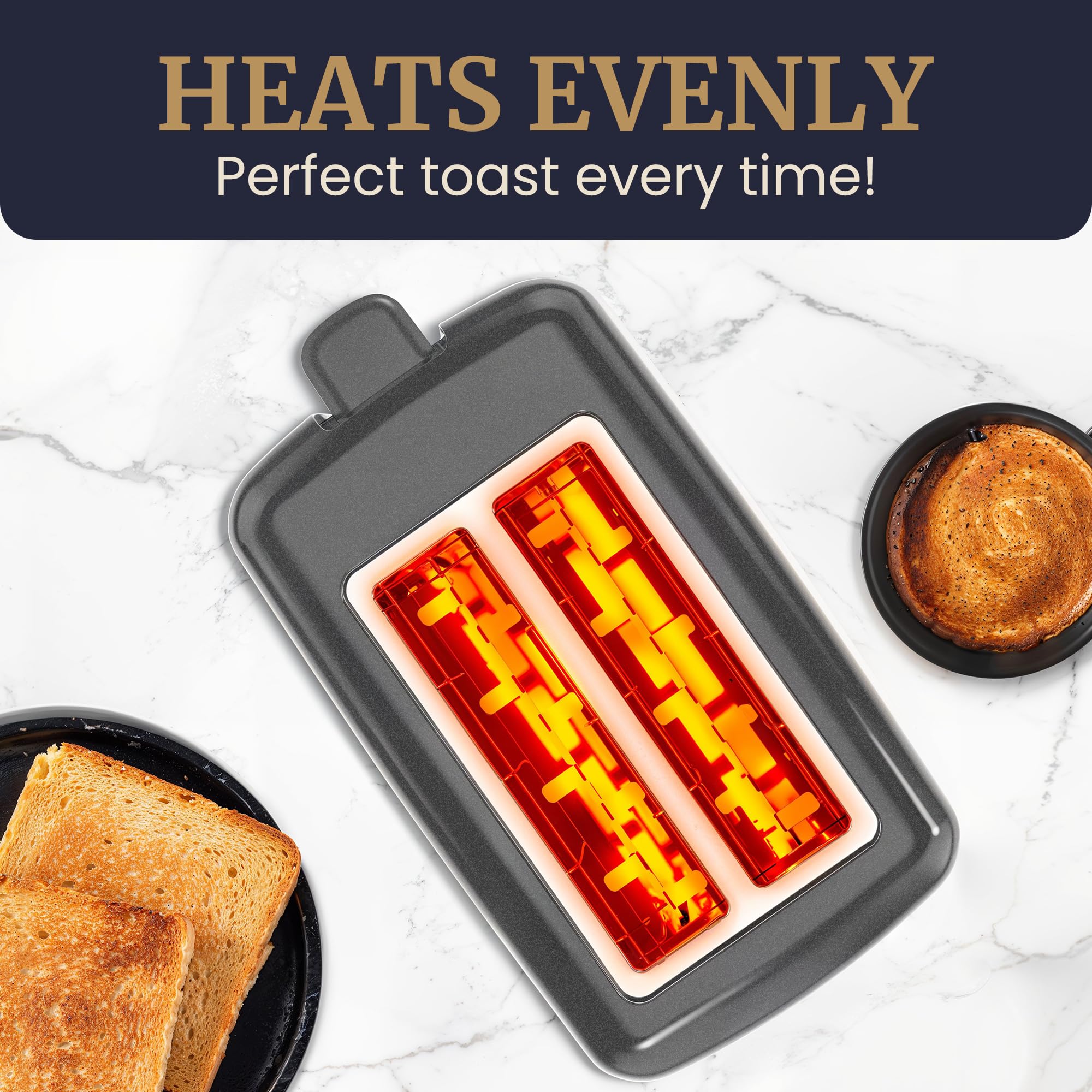Elite Gourmet ECT1027B - Tostadora Cool Touch con 6 ajustes de temperatura y ranuras extra anchas de 1.25 pulgadas para bagels, gofres, panes especiales, hojaldre, aperitivos, certificado ETL, 2 | 6 niveles de dorado, se adapta a bagels y pan grueso, func