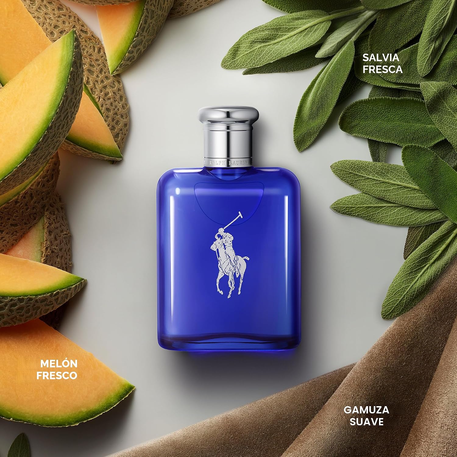 Ralph Lauren - Polo Blue - Parfum - Colonia Hombre - Acuático y Fresco - Con Cítricos, Roble y Vetiver - Fragancia Intensa | Fragrance with Fresh Melon, Cool Sage & Smooth Suede - Long Lasting - Classic Mens Scent Perfect for Everyday Wear