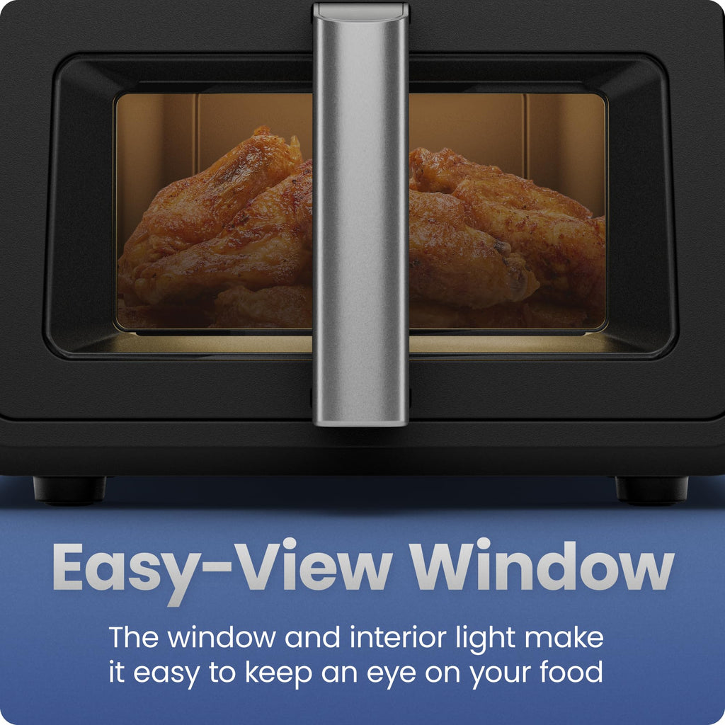 Chefman Air Fryer 8 Qt | TurboFry® 4-in-1 with 450°F Hi-Fry Option for Crispier Results | Bake, Dehydrate, Frozen | XL Nonstick Dishwasher-Safe Basket | Stainless Steel