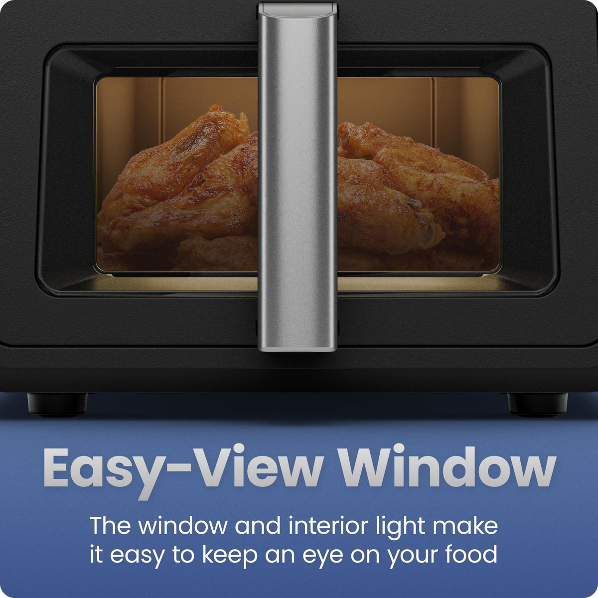 Chefman Air Fryer 8 Qt | TurboFry® 4-in-1 with 450°F Hi-Fry Option for Crispier Results | Bake, Dehydrate, Frozen | XL Nonstick Dishwasher-Safe Basket | Stainless Steel