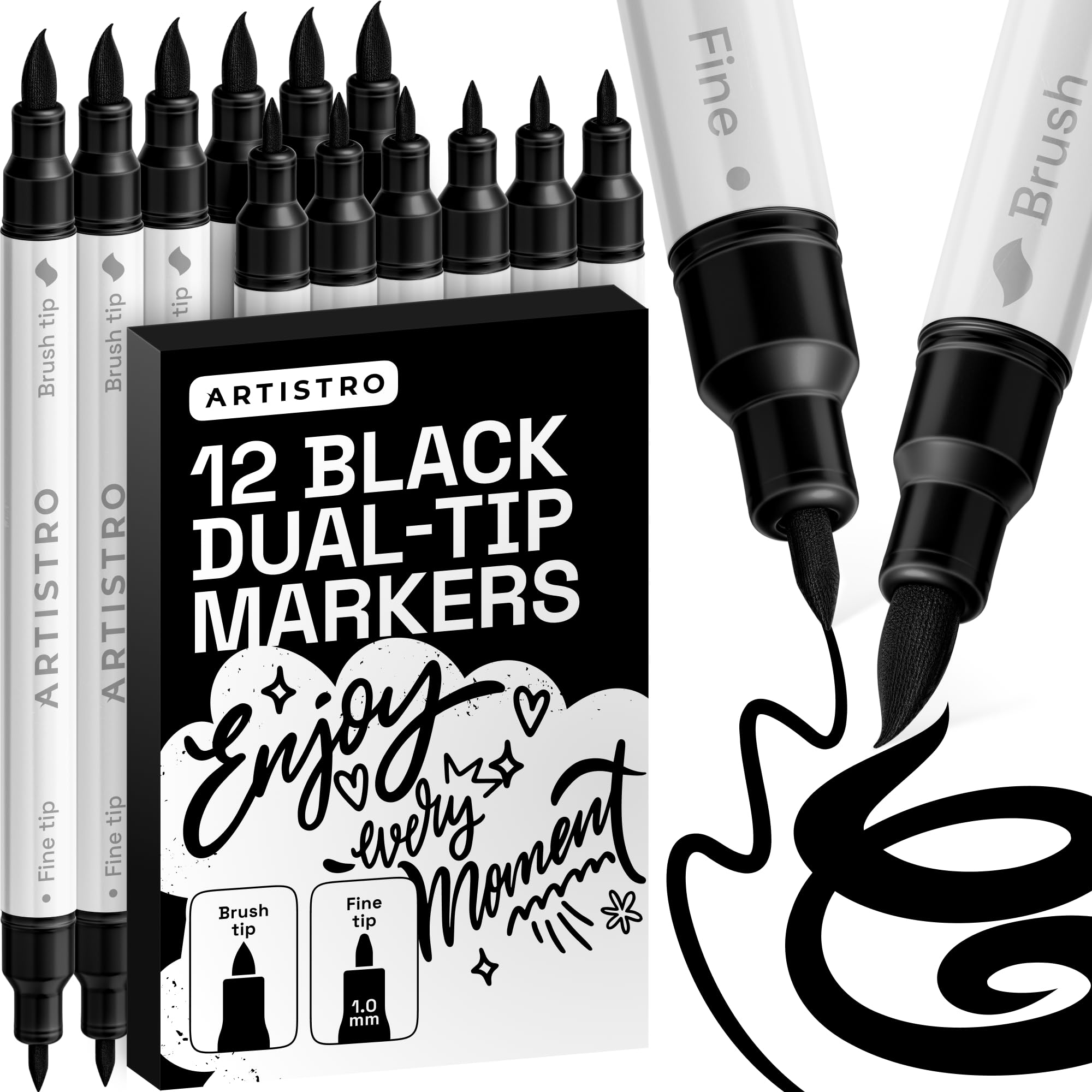ARTISTRO 36 rotuladores de pintura acrílica de doble punta para dibujo | For Fabric, Rock, Glass, Wood, & Molds, Arts & Crafts Gift for Adults, Teens, & Kids, Classroom Must Haves & School Supplies