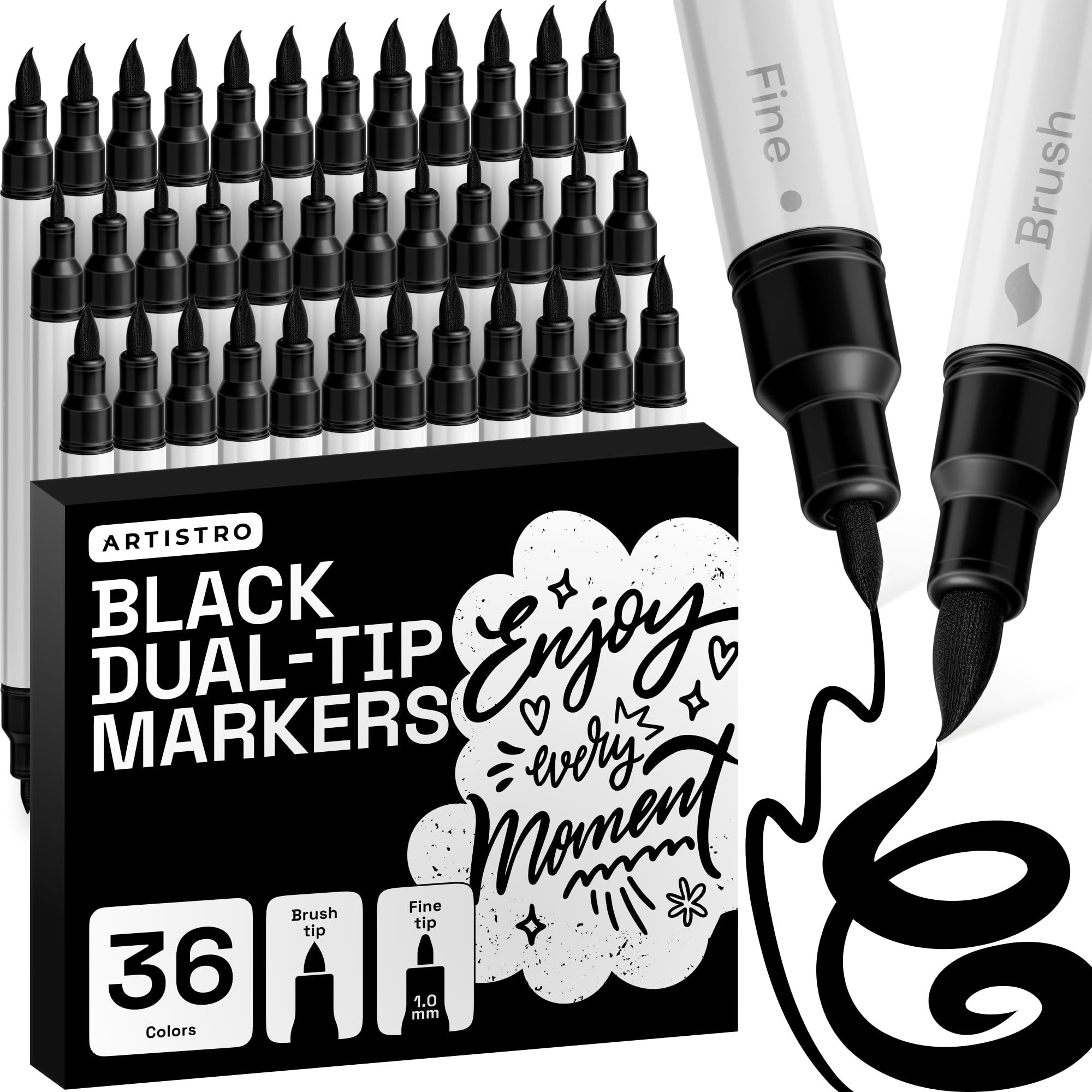 ARTISTRO 36 rotuladores de pintura acrílica de doble punta para dibujo | For Fabric, Rock, Glass, Wood, & Molds, Arts & Crafts Gift for Adults, Teens, & Kids, Classroom Must Haves & School Supplies