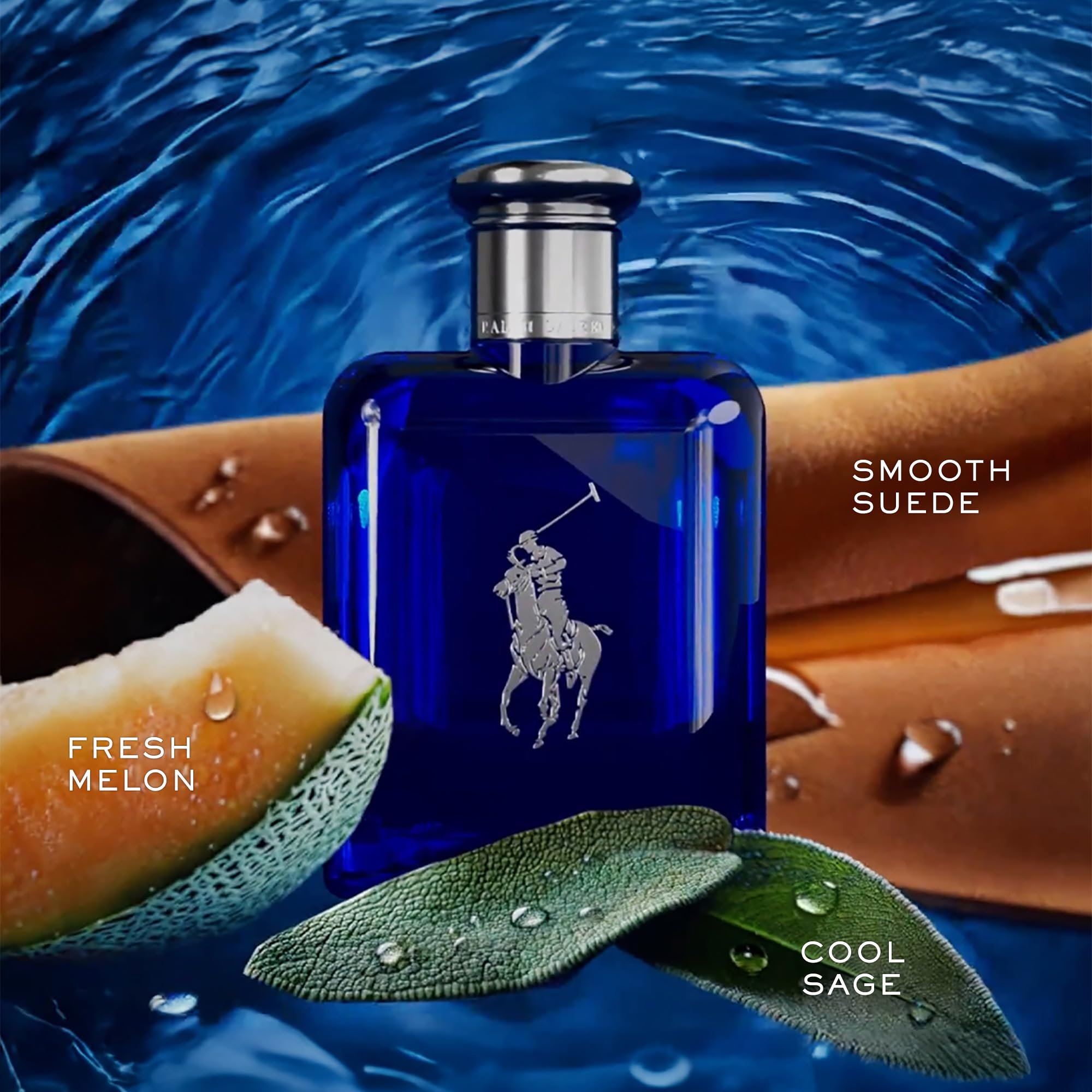Ralph Lauren - Polo Blue - Parfum - Colonia Hombre - Acuático y Fresco - Con Cítricos, Roble y Vetiver - Fragancia Intensa | Fragrance with Fresh Melon, Cool Sage & Smooth Suede - Long Lasting - Classic Mens Scent Perfect for Everyday Wear