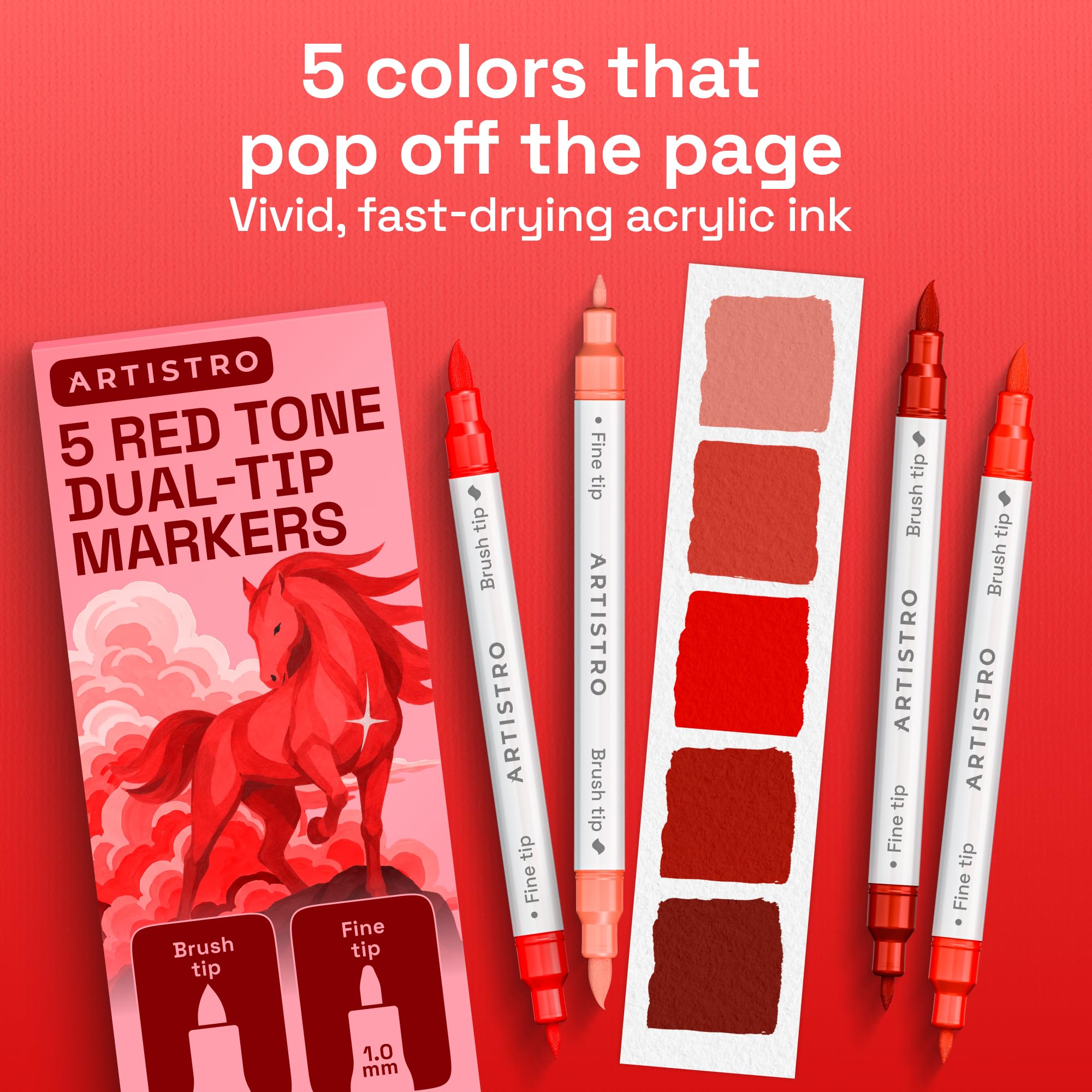 ARTISTRO 36 rotuladores de pintura acrílica de doble punta para dibujo | For Fabric, Rock, Glass, Wood, & Molds, Arts & Crafts Gift for Adults, Teens, & Kids, Classroom Must Haves & School Supplies