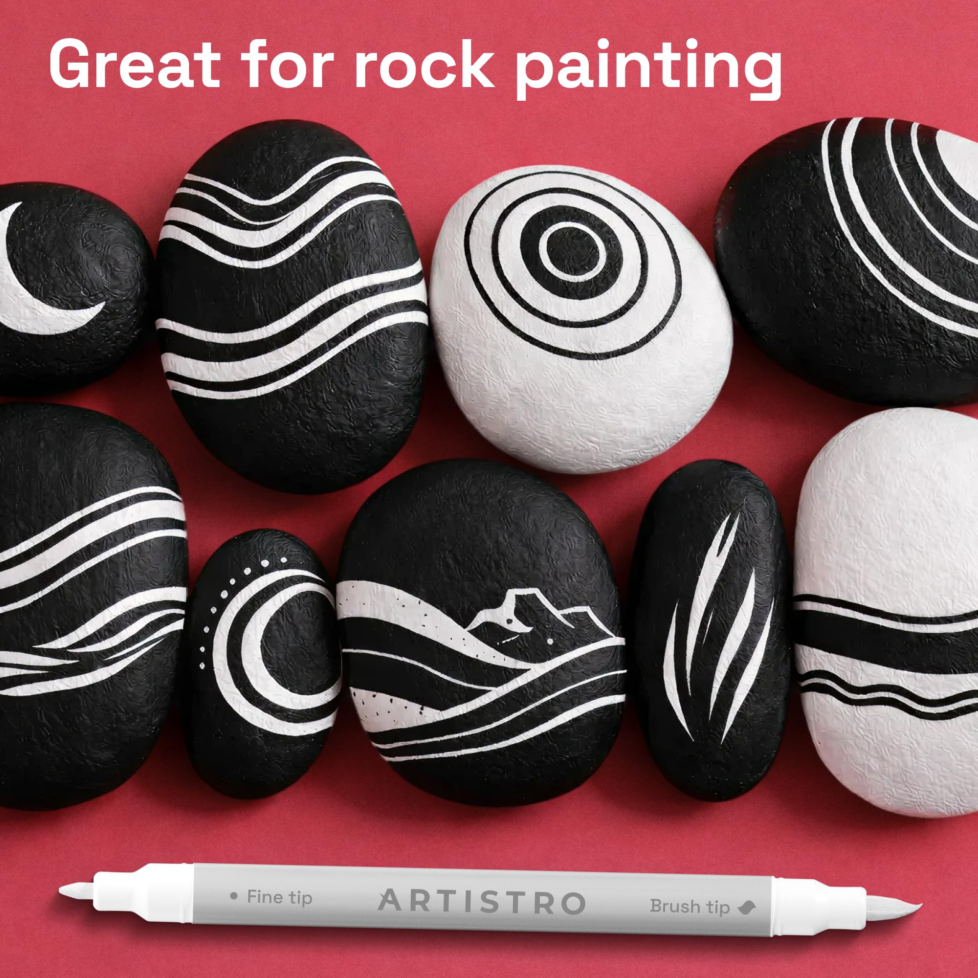 ARTISTRO 36 rotuladores de pintura acrílica de doble punta para dibujo | For Fabric, Rock, Glass, Wood, & Molds, Arts & Crafts Gift for Adults, Teens, & Kids, Classroom Must Haves & School Supplies