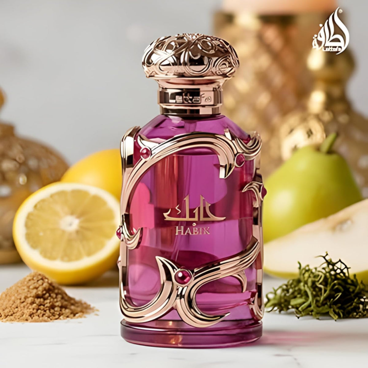 Lattafa Habik – Floral, Afrutado, Fresco, Almizclado – Eau de Parfum en Aerosol Fragancia de Larga Duración para Mujeres, 3.4 Onzas / 100 ml