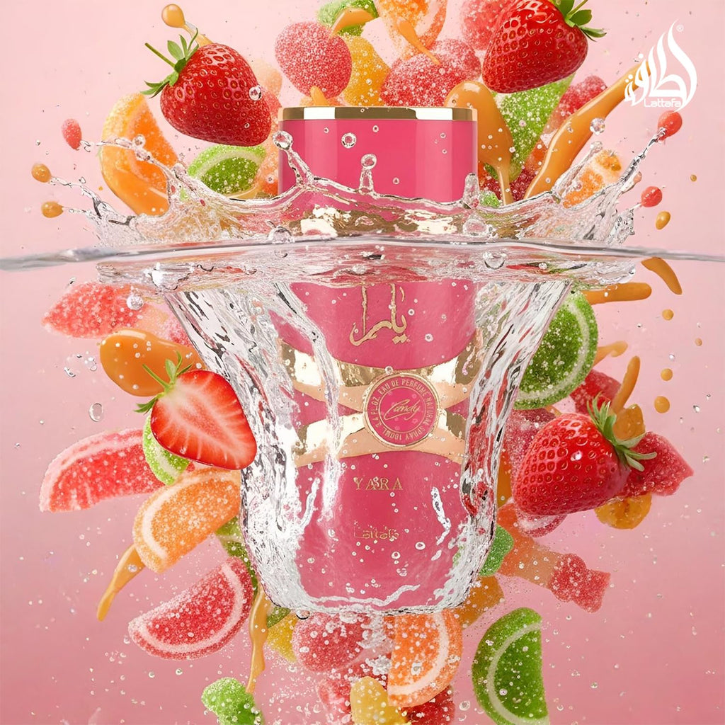 Lattafa Yara Candy - Vainilla, Frutal, Cítrico, Floral - Eau de Parfum Fragancia de Larga Duración para Mujeres, 3.40 Onzas / 100 ml