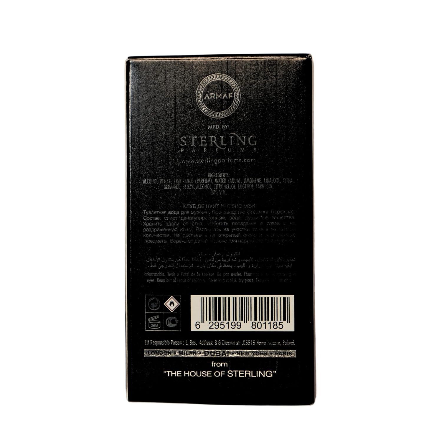Eau de Toilette Club de Nuit Intense para hombre de Armaf, en caja, 3.6 oz