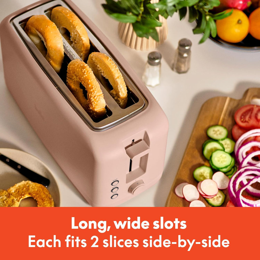 bella Tostadora delgada de 2 rebanadas, utensilios de cocina Fits-anywhere™, control de tostado de 6 ajustes con botones de recalentamiento y cancelación, se adapta a pan de masa madre, ranura de 10