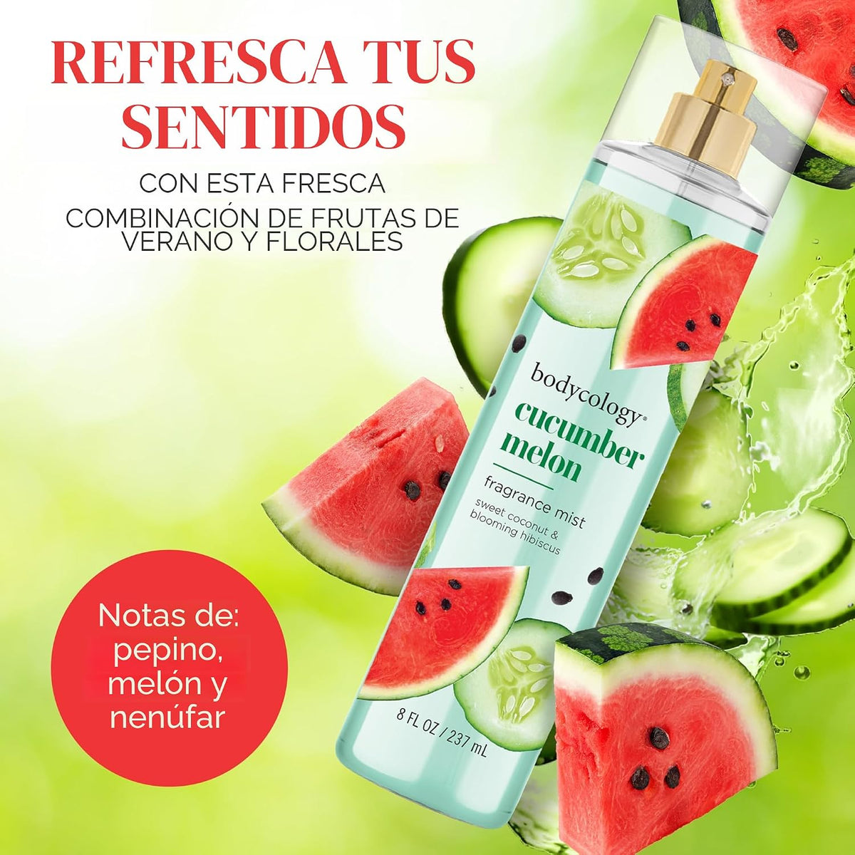 Bodycology Bruma corporal de fragancia de larga duración, Flor de cerezo, 8 fl oz