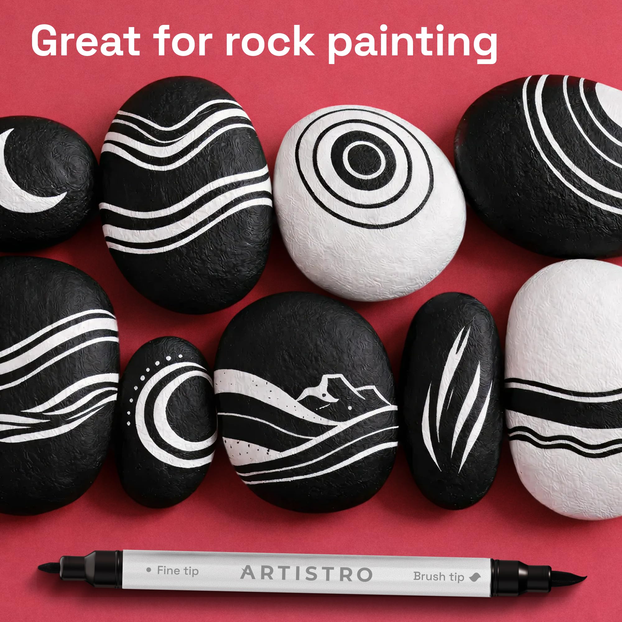 ARTISTRO 36 rotuladores de pintura acrílica de doble punta para dibujo | For Fabric, Rock, Glass, Wood, & Molds, Arts & Crafts Gift for Adults, Teens, & Kids, Classroom Must Haves & School Supplies
