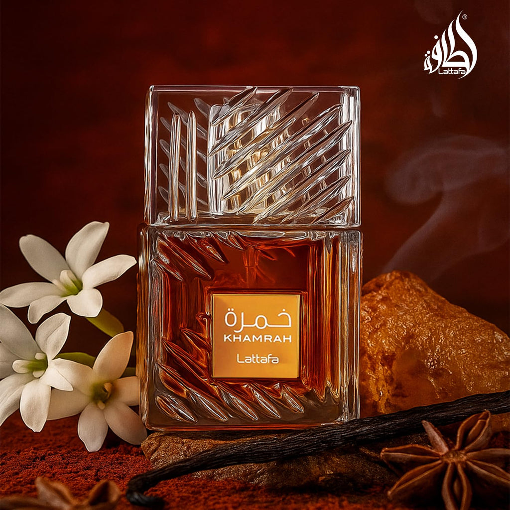 Lattafa Khamrah - Vainilla, picante cálido, ámbar, canela - Perfume Eau de Parfum de larga duración para unisex, 3.40 onzas / 100 ml | Fragancia unisex de larga duración, 3.40 onzas / 100 unisex, fragancia de larga duración, 3.40 onzas / 3.4 fl oz