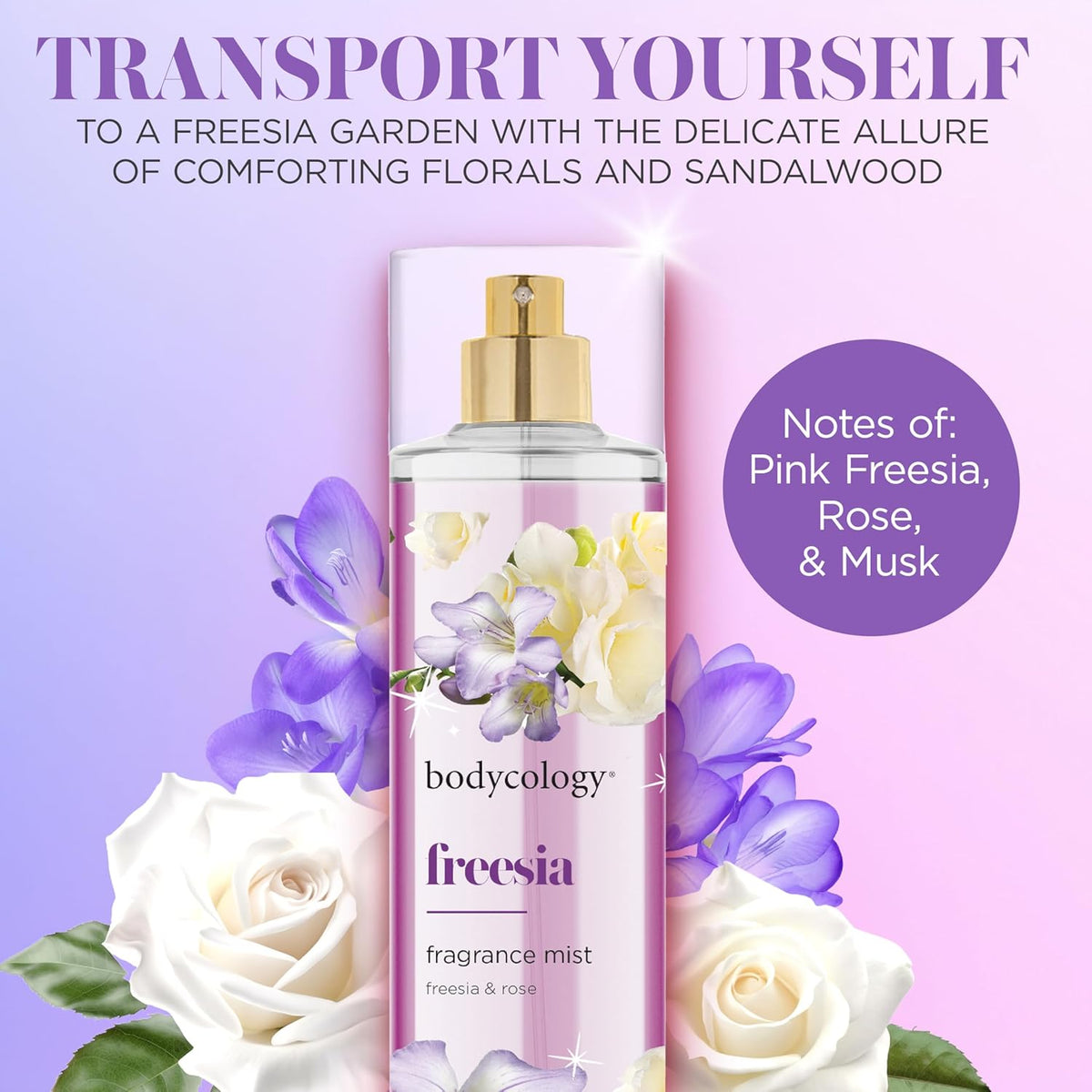 Bodycology Bruma corporal de fragancia de larga duración, Flor de cerezo, 8 fl oz