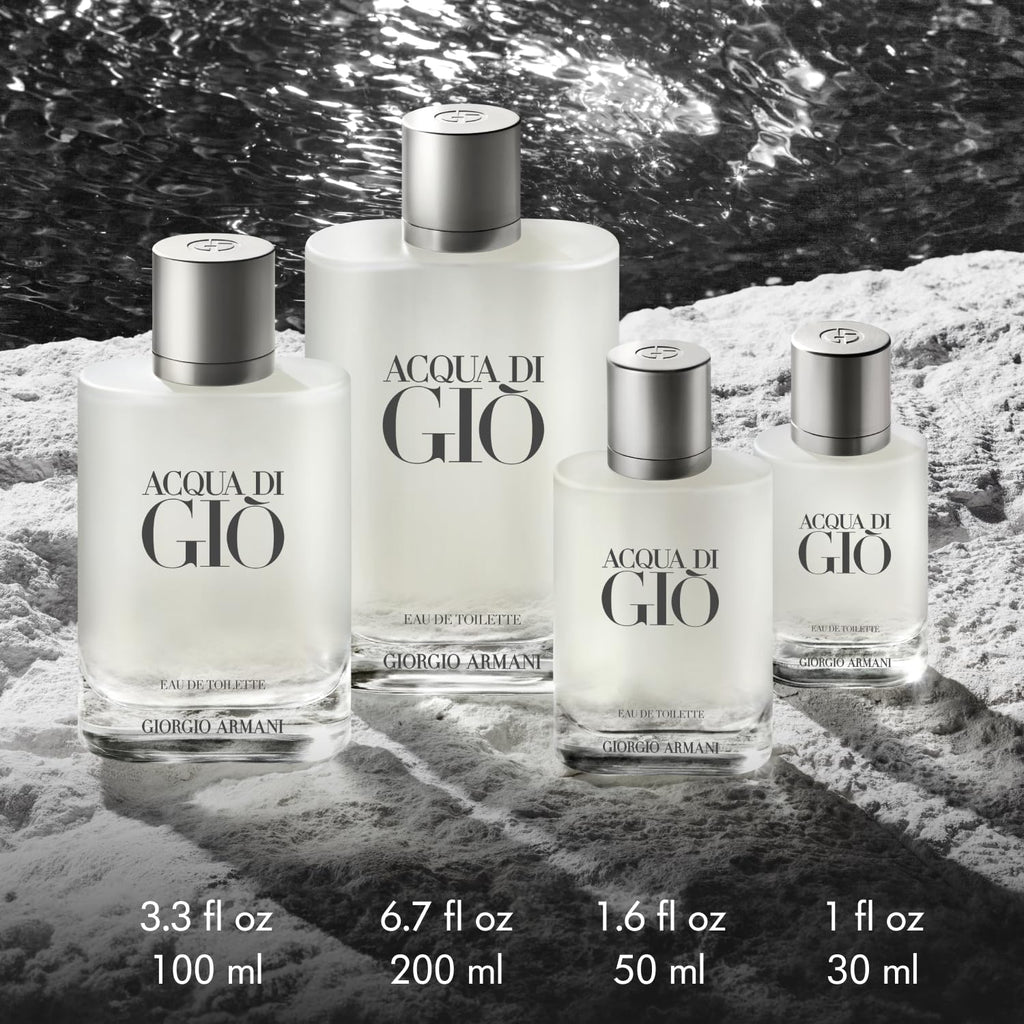 Armani Beauty - Acqua di Giò - Eau de Toilette - Colonia para Hombre - Fragancia de larga duración con notas de bergamota, jazmín, almizcle blanco, pachulí y madera de cedro | Fragrance with Bergamot, Marine Notes & Cedarwood - Long Lasting Clean & Citrus