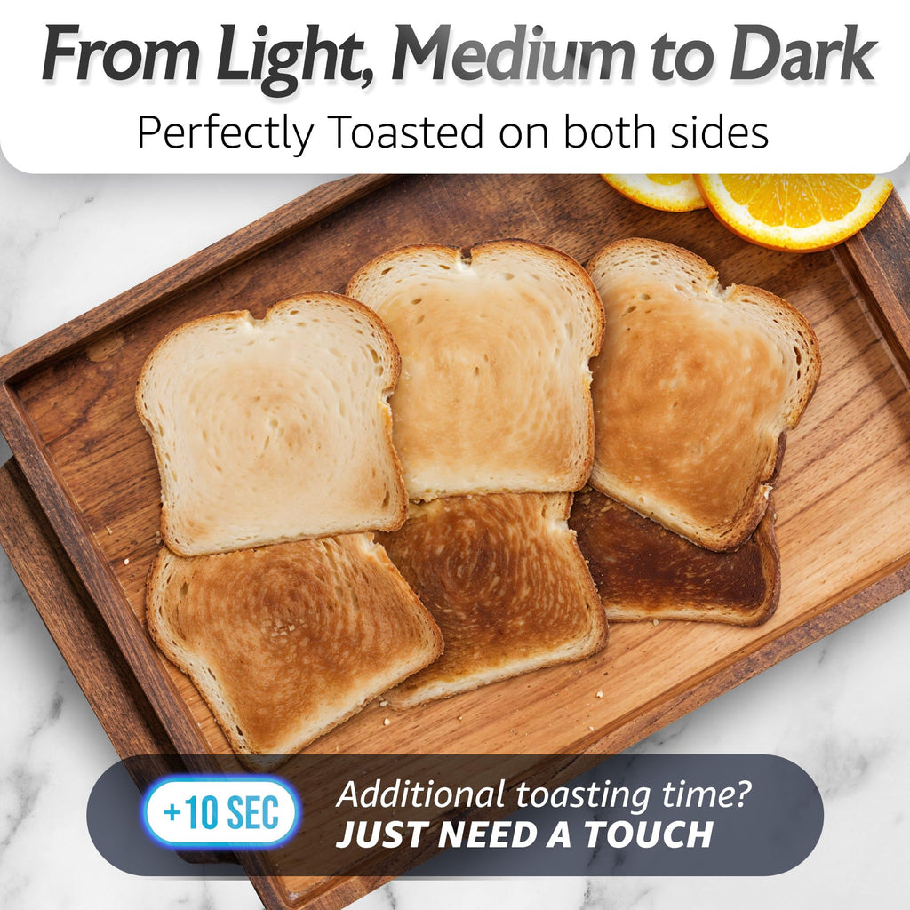Elite Gourmet | Extra-Wide Slots Fit Bagels, Sourdough & Texas Toast, 6 Browning Settings, Reheat, Defrost & Cancel, Built-In Warming Rack
