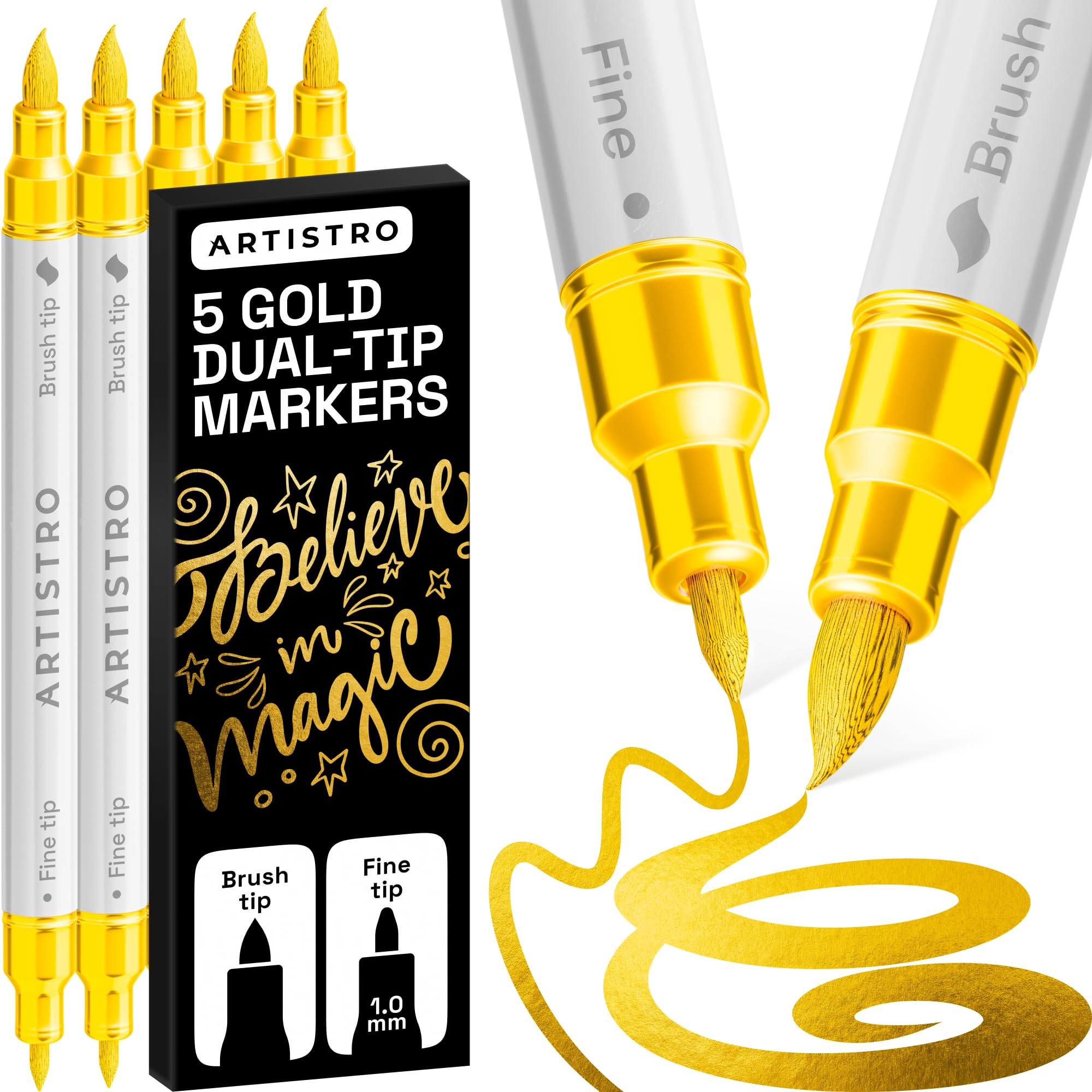 ARTISTRO 36 rotuladores de pintura acrílica de doble punta para dibujo | For Fabric, Rock, Glass, Wood, & Molds, Arts & Crafts Gift for Adults, Teens, & Kids, Classroom Must Haves & School Supplies