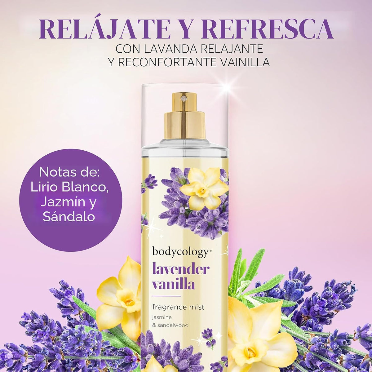Bodycology Bruma corporal de fragancia de larga duración, Flor de cerezo, 8 fl oz