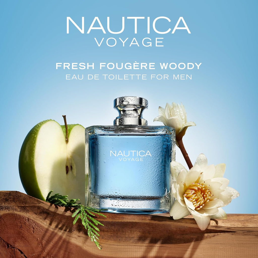 Nautica Voyage Eau de Toilette para hombre, 6.7 fl oz (200 ml) | Paquete de 1, notas de manzana, madera de cedro, loto de agua, almizcle, larga duración, fragancia diaria