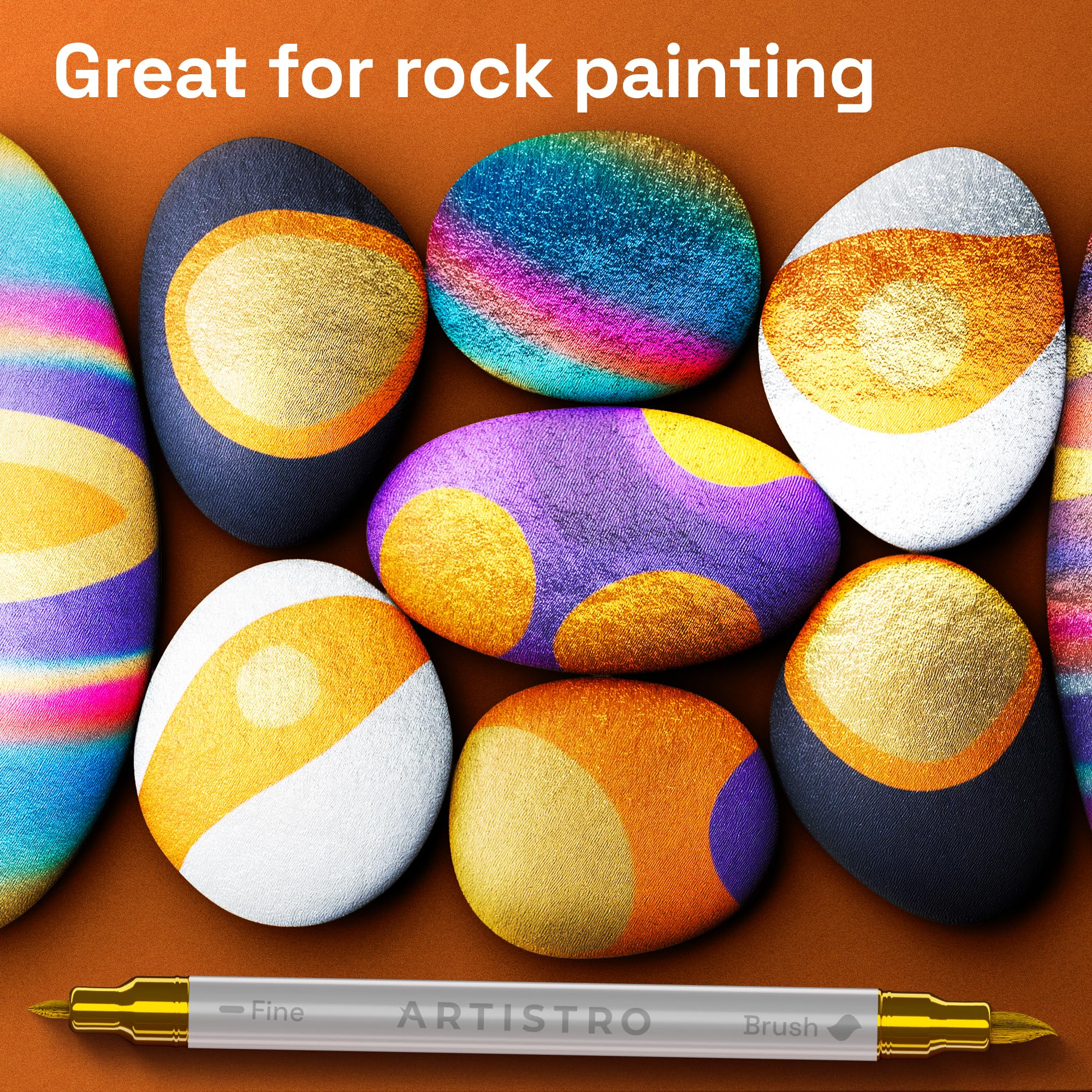 ARTISTRO 36 rotuladores de pintura acrílica de doble punta para dibujo | For Fabric, Rock, Glass, Wood, & Molds, Arts & Crafts Gift for Adults, Teens, & Kids, Classroom Must Haves & School Supplies