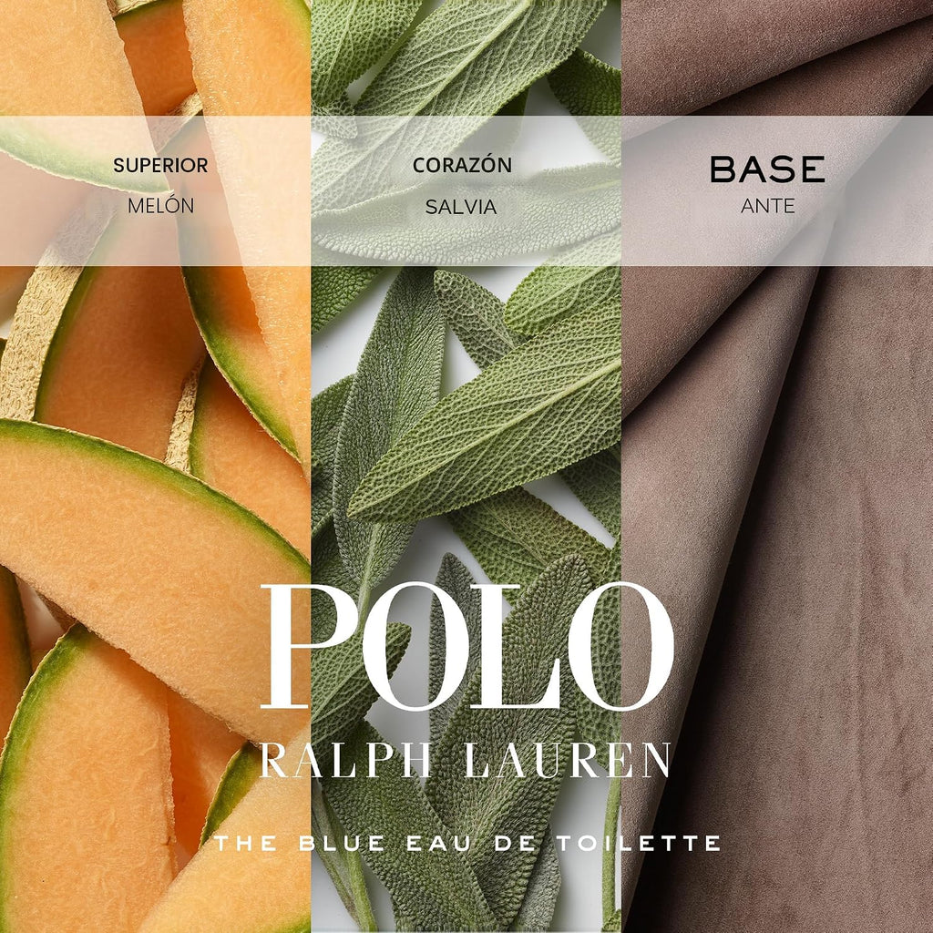 Ralph Lauren - Polo Blue - Parfum - Colonia Hombre - Acuático y Fresco - Con Cítricos, Roble y Vetiver - Fragancia Intensa | Fragrance with Fresh Melon, Cool Sage & Smooth Suede - Long Lasting - Classic Mens Scent Perfect for Everyday Wear