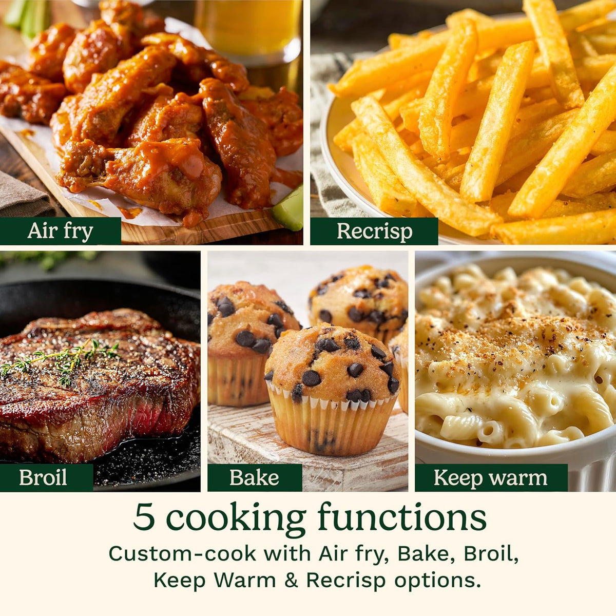 Cuisinart Air Fryer, Glass Basket & ClearView Window, 5 Functions, 4 Qt | Basket style air fryer with crisper plate, 5 cooking functions & 2 custom presets, 4qt air fryer heats to 450°F, AFC-4