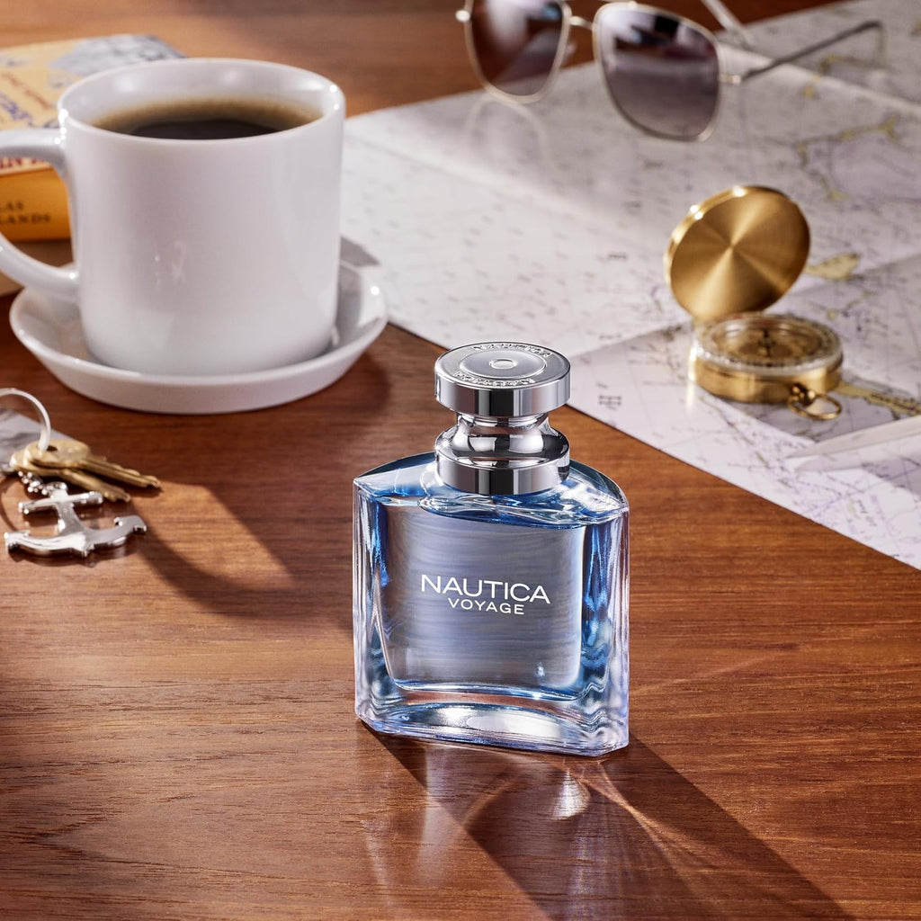 Nautica Voyage Eau de Toilette para hombre, 6.7 fl oz (200 ml) | Paquete de 1, notas de manzana, madera de cedro, loto de agua, almizcle, larga duración, fragancia diaria